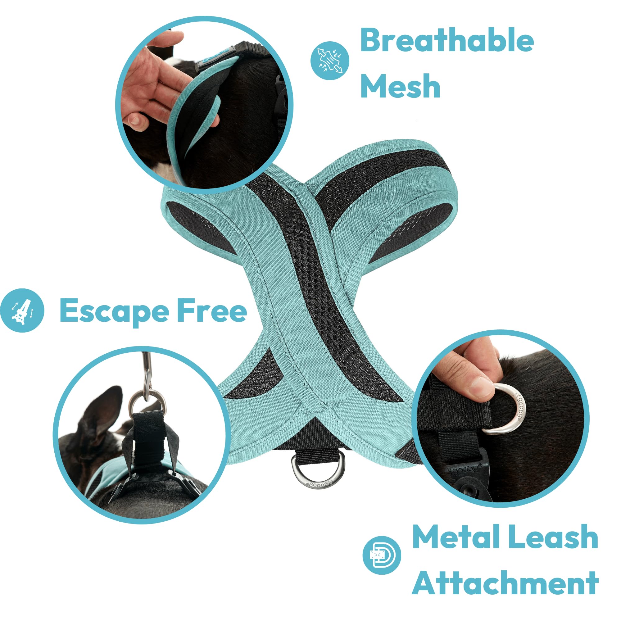 Gooby Comfort X One Dog Harness - Head-In Dog Harness For Small & Medium Sized Dogs - Escape-Free & Choke Free - Breathable Mesh, Shock Absorbing, Easy Snap & Swivel Buckles - Flamingo Pink, Small