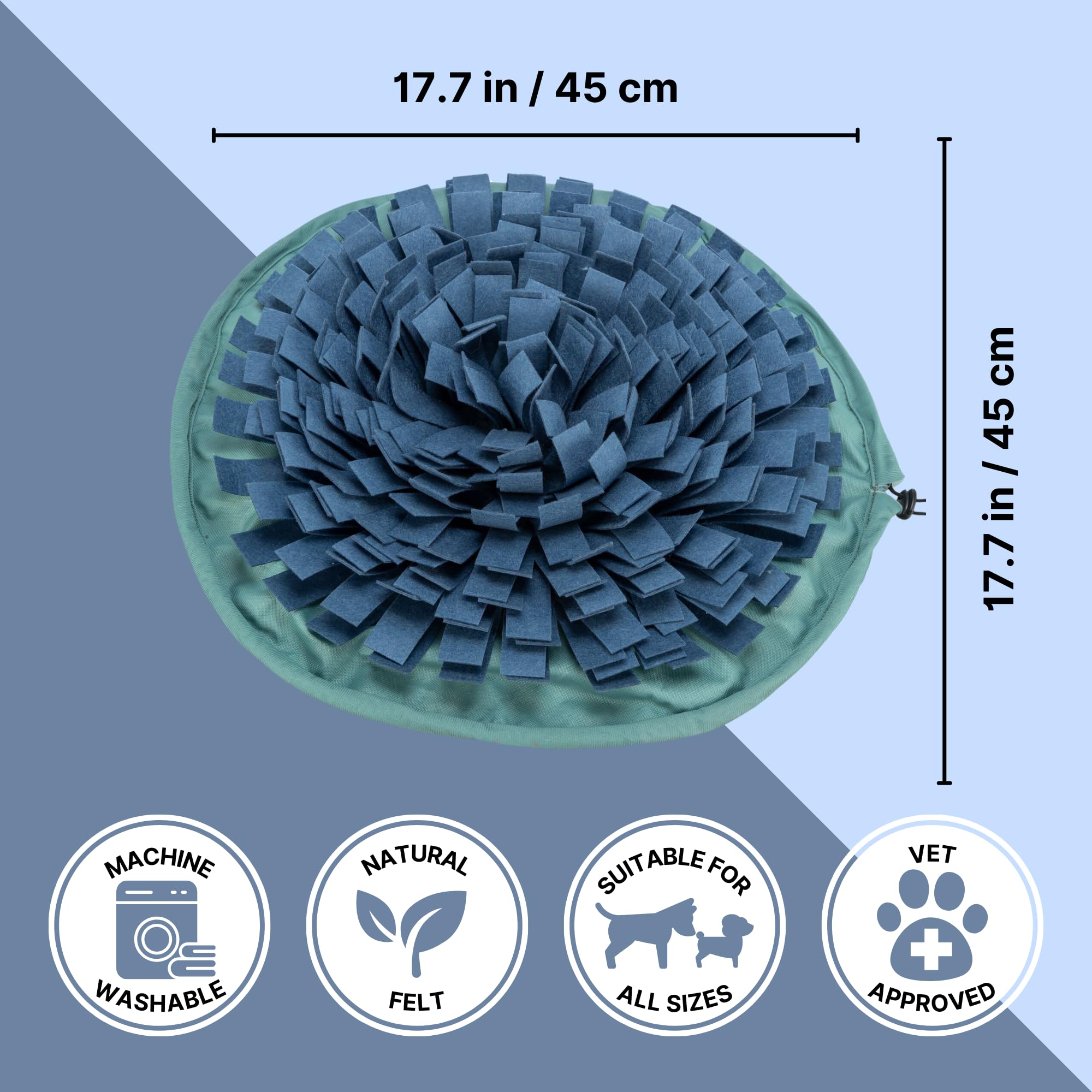 TRIXIE Snuffle & Seek Bowl, Adjustable Snuffle Mat for Dogs, Interactive Slow Feeder, Level 1 Enrichment Puzzle for Dogs & Cats