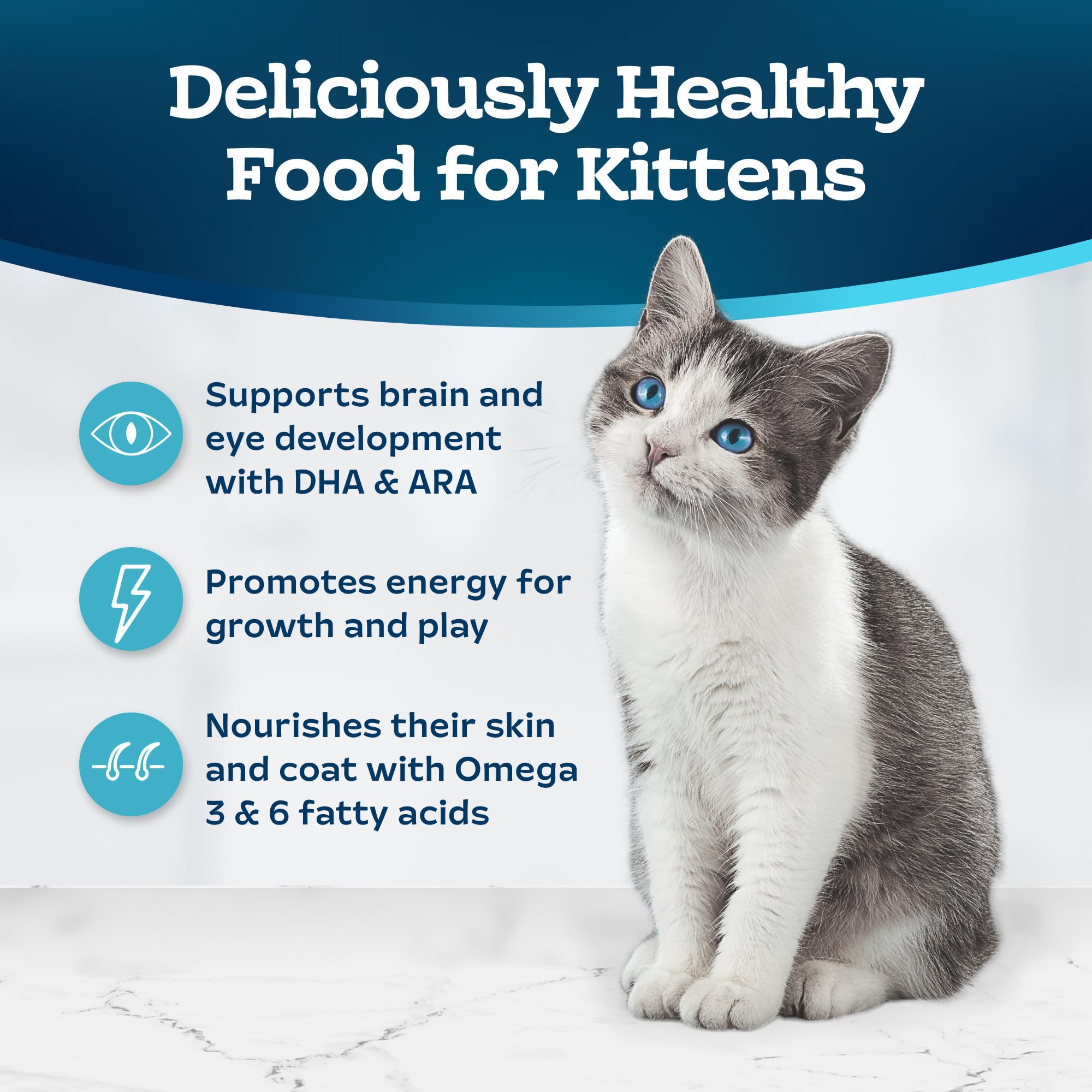 Blue Buffalo Tastefuls Kitten Food With DHA Dry Cat Food Made in the USA with Natural Ingredients, Chicken Recipe, 3-lb. Bag