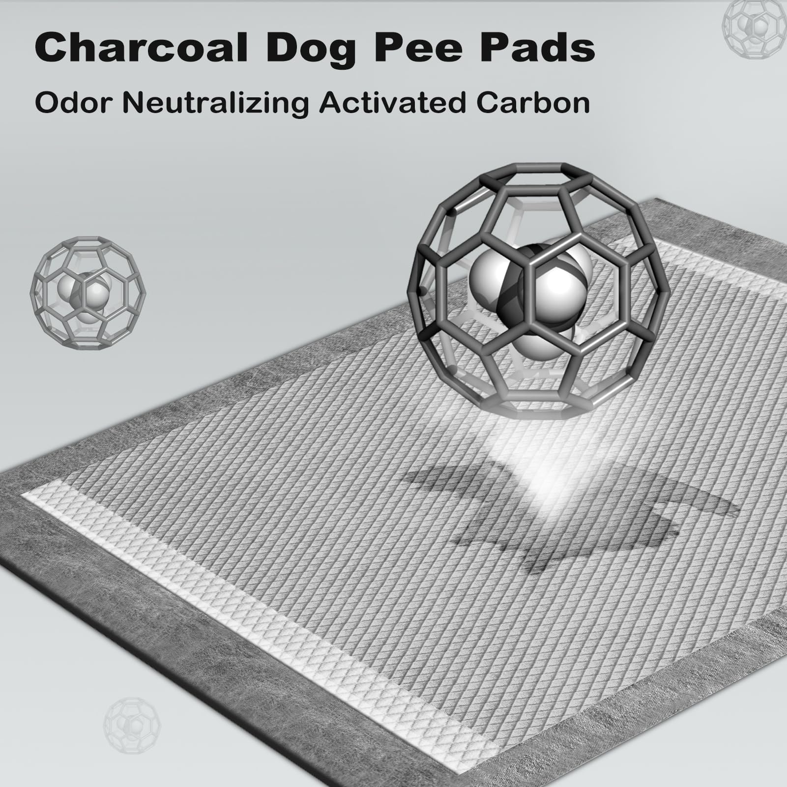MIZOK Pee Pads for Dogs - Large 28x34 Inches, Charcoal Puppy Pads, Absorbs Up to 8 Cups of Urine, 6-Layer Leak-Proof Wee Wee Pad