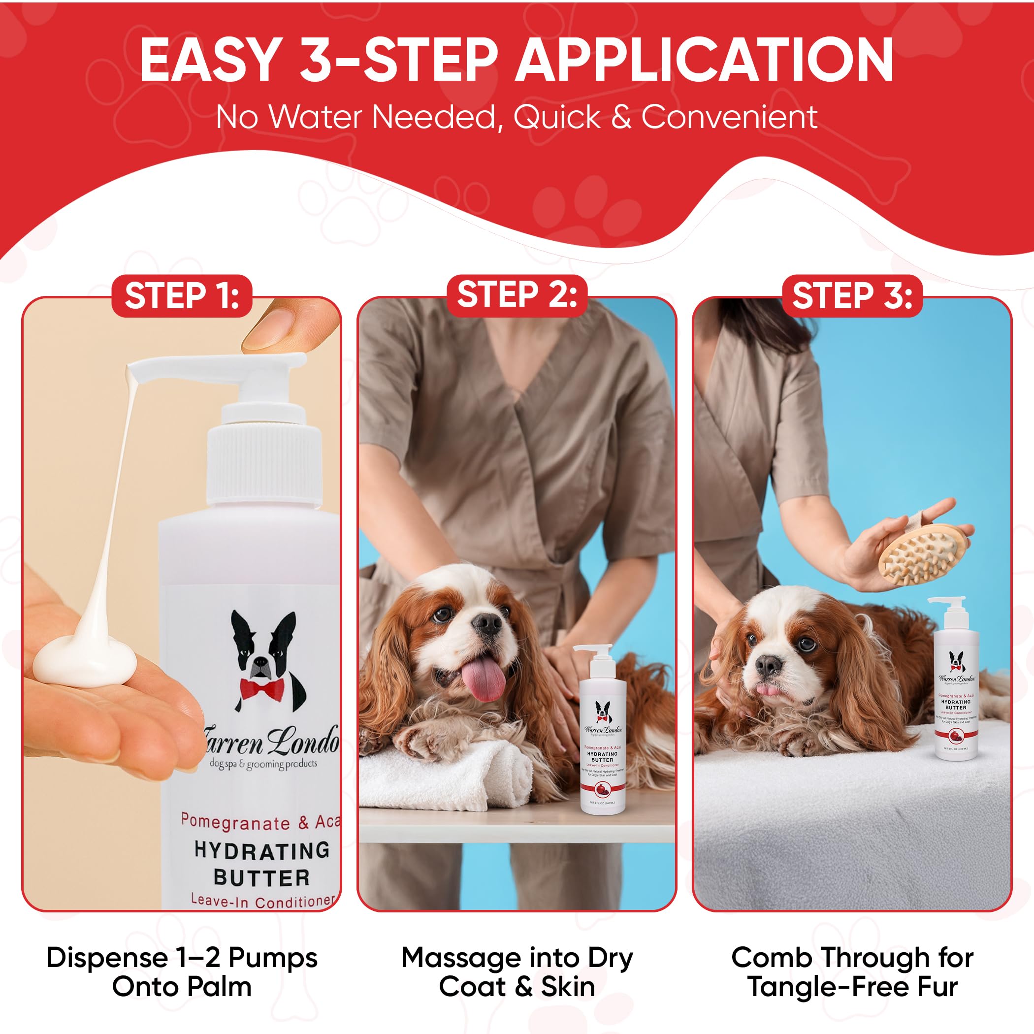 Warren London - Hydrating Butter For Dogs Skin & Coat,8 Oz,Pomegranate & Acai