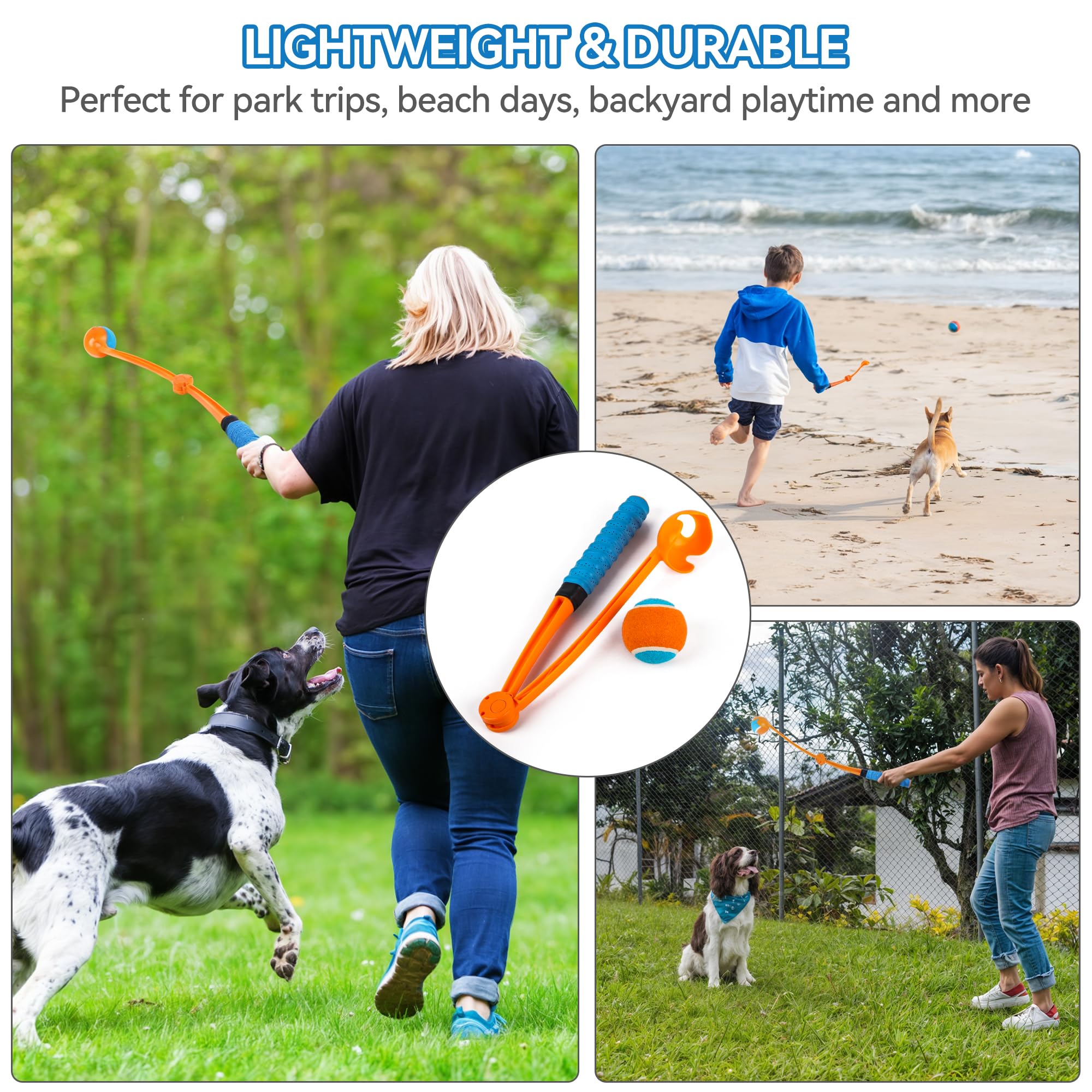 Afp 25 Dog Ball Launcher - Interactive Dog Toy For Outdoor, Foldable, Lightweight Design With Non-Slip Handle, Includes Medium B
