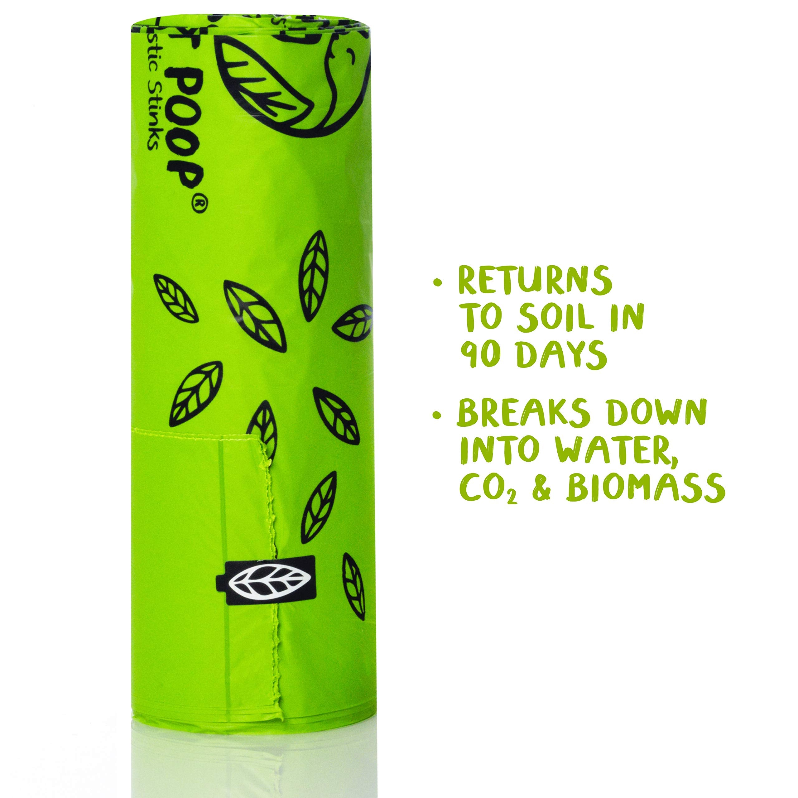 Planet Poop Home Compostable Dog Poop Bags, 30 Count, Xl Sized Cat Litter Box Clean-Up With Handles, Biodegradable For Dogs Extr