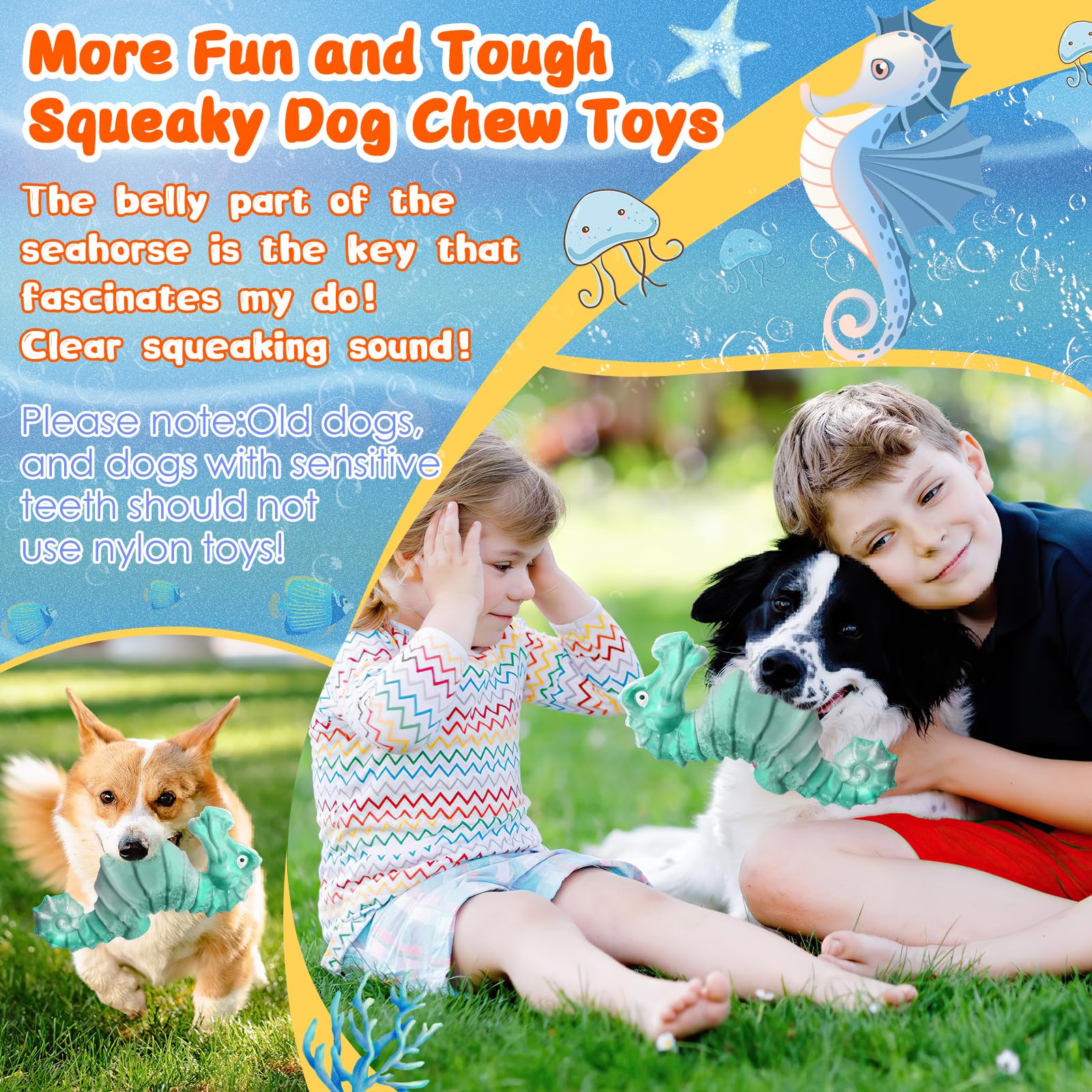 Dog Toys For Aggressive Chewers: Interactive Dog Chew Toys For Large Dogs - Squeaky Toys For All Breeds To Keep Them Busy -Chew