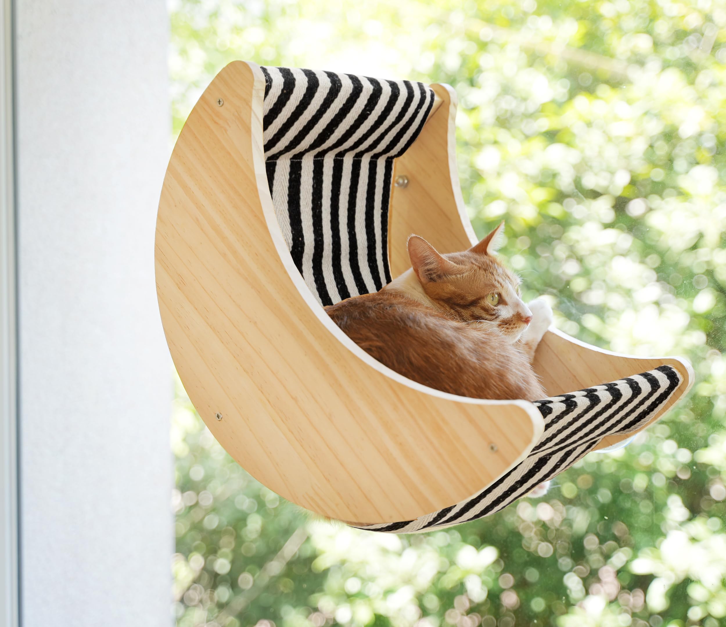 Window Cat Beds For Indoor Cats Perches Moon Shelves Mounted With Strong Suction Cups Cat Window Seat For Sleep And Watch Birds(