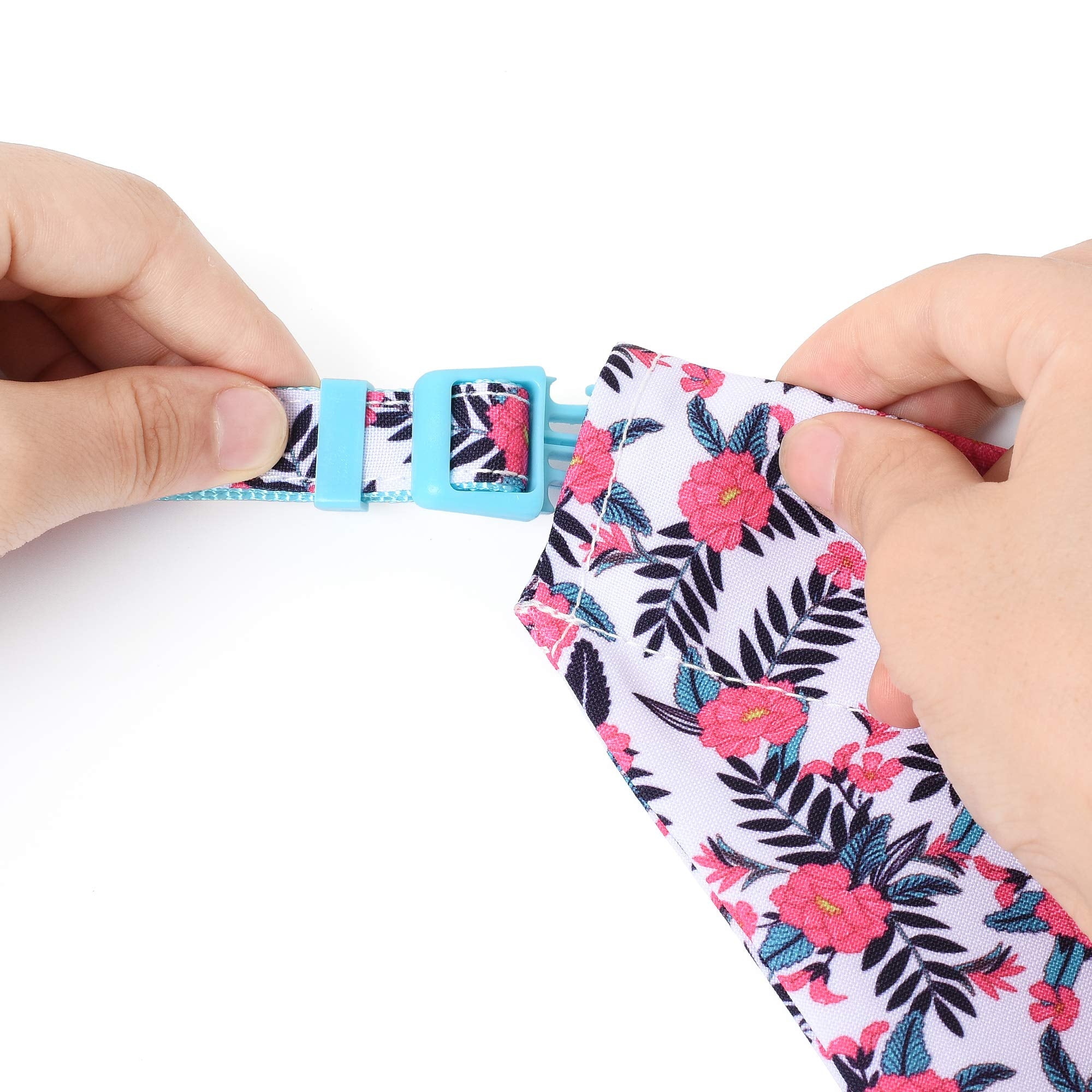 Mile High Life | Cute Bandana Collar | Soft Poly Cotton Fabric Collar For Small Dogs | Flower & Fruit Pattern(Peony, Bandana-S)