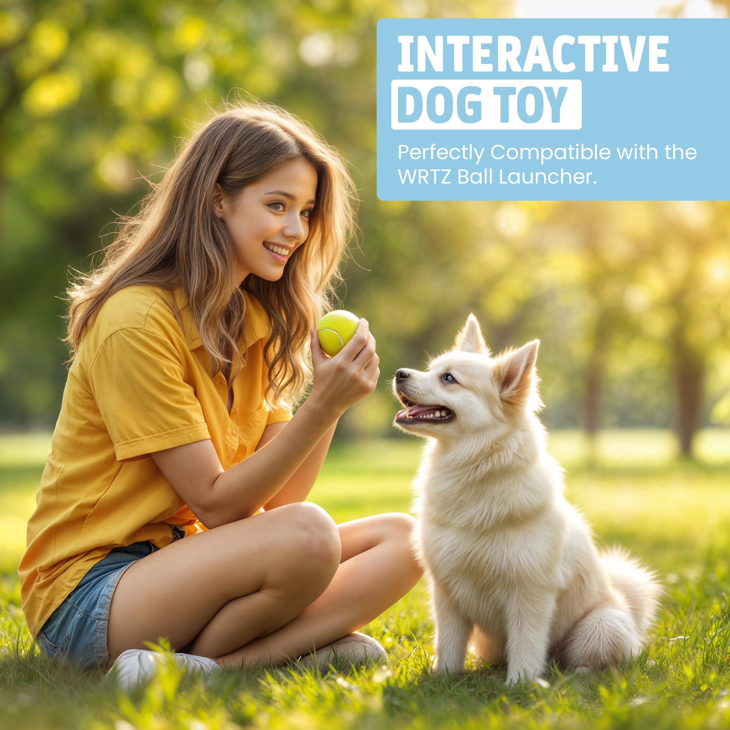 Wrtz 12 Small Tennis Balls For Dogs | 2 Inch Dog Fetch Toys For Your Smaller Pups | Non-Abrasive For Smaller Mouths | Interactiv