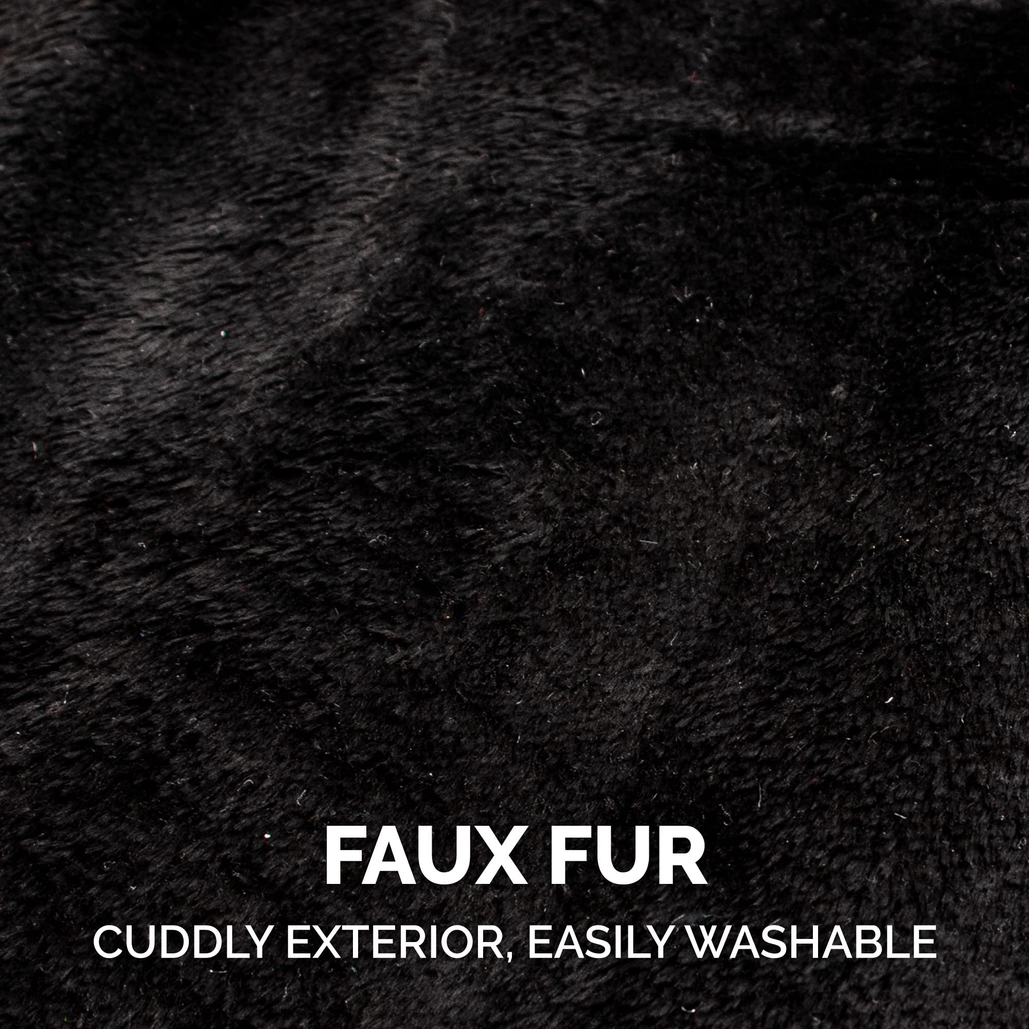 Furhaven Medium Dog Hat Flex-Fit Black Bat Plush Faux Fur Halloween Costume, Washable - Black, Medium