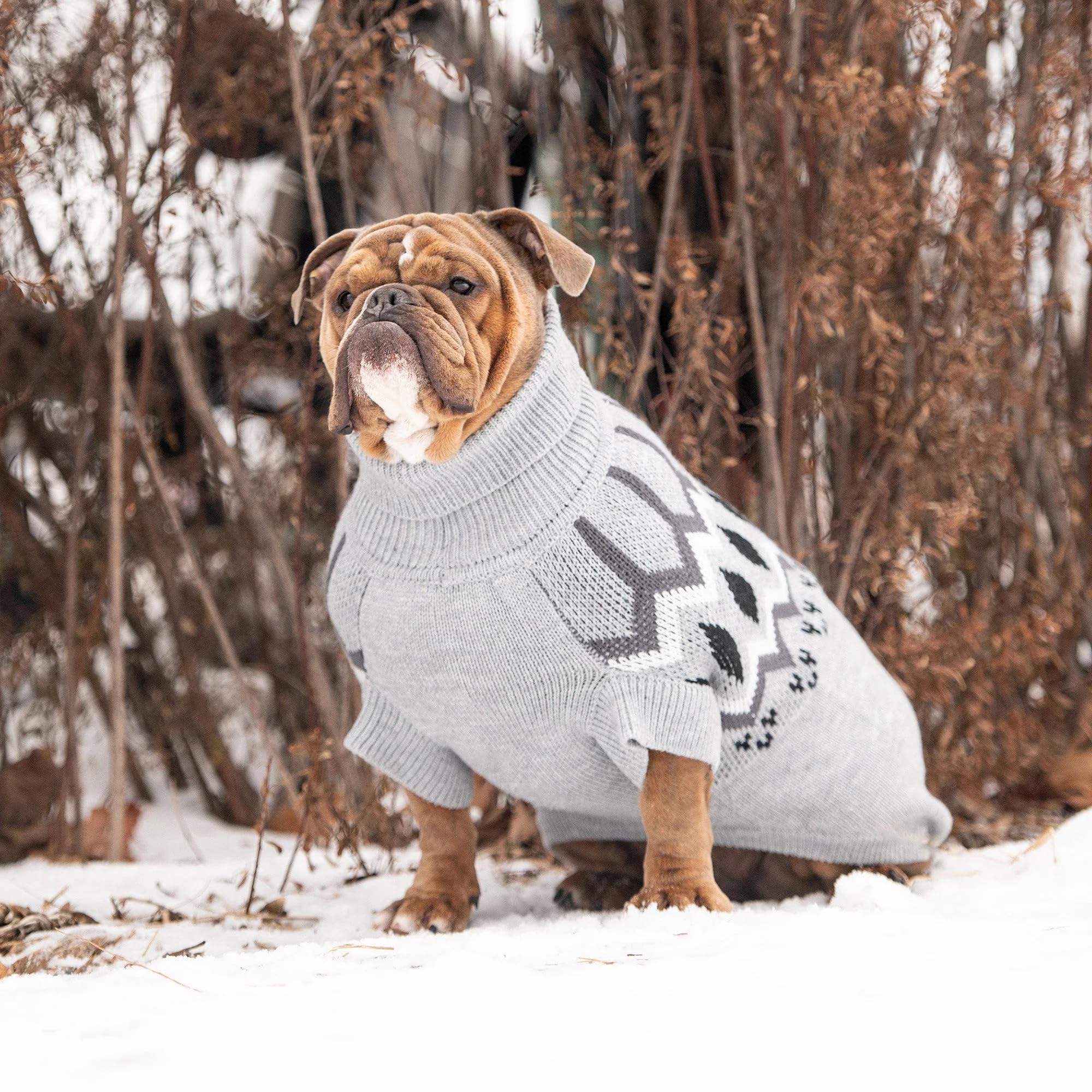 Gf Pet Heritage Sweater Dog Pullover – Classic Ribbed Knit Sweater For Dogs | Soft & Warm Acrylic | Timeless Design | Small, Medium, Large Pets – Grey Mix, 2Xl