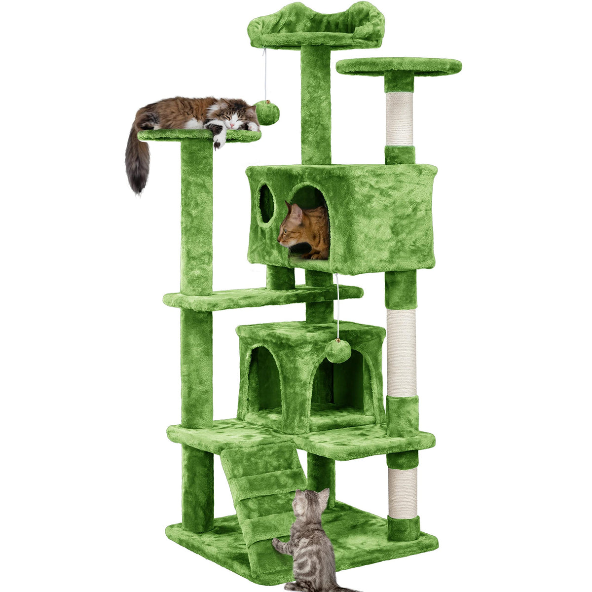 Yaheetech 54In Cat Tree, Cat Tower With Large Cat Condo Sisal Scratching Posts And Dangling Balls, Cat Furniture For Pets Kitten