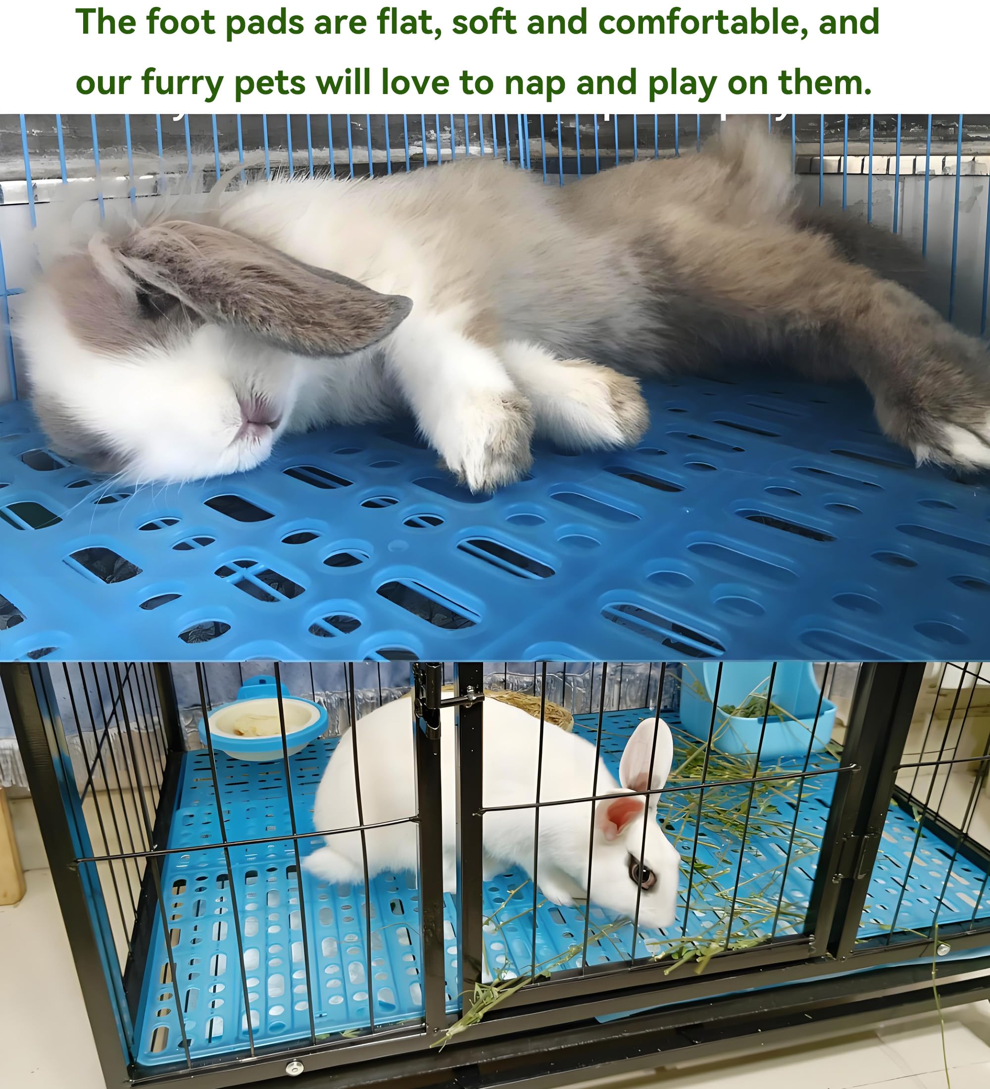 Jslzf Rabbit Cage Mat For Feet, 4 Pcs Plastic Rabbit Feet Pad Bunny Cage Floor Mat For Small Animal Resistant To Chew, Washable,