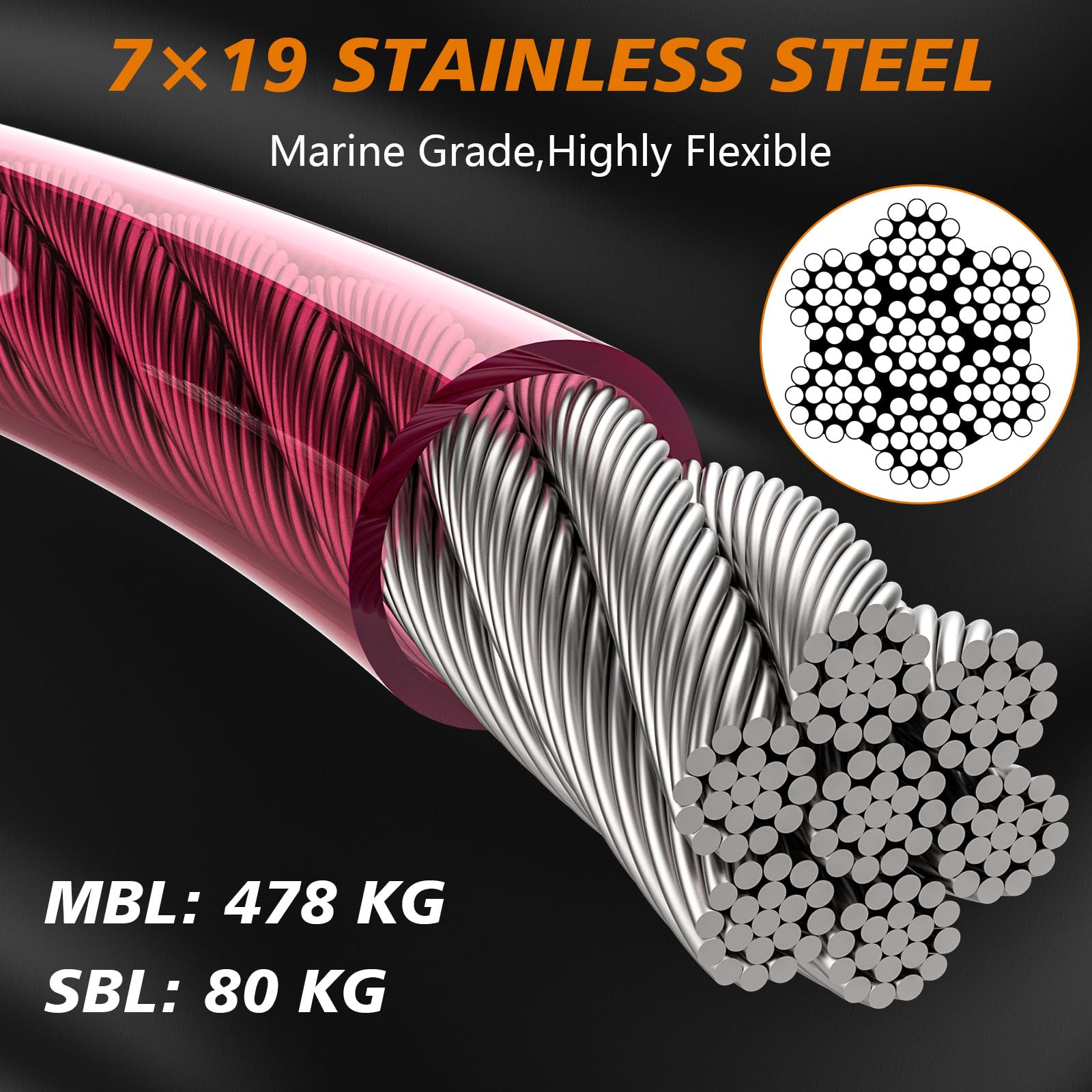 Xiaz Dog Tie Out Cable, 20Ft Dog Lead For Yard, Heavy Duty Chain Line Outside For Small Medium Large Dogs Up To 250 Lbs, Outdoor