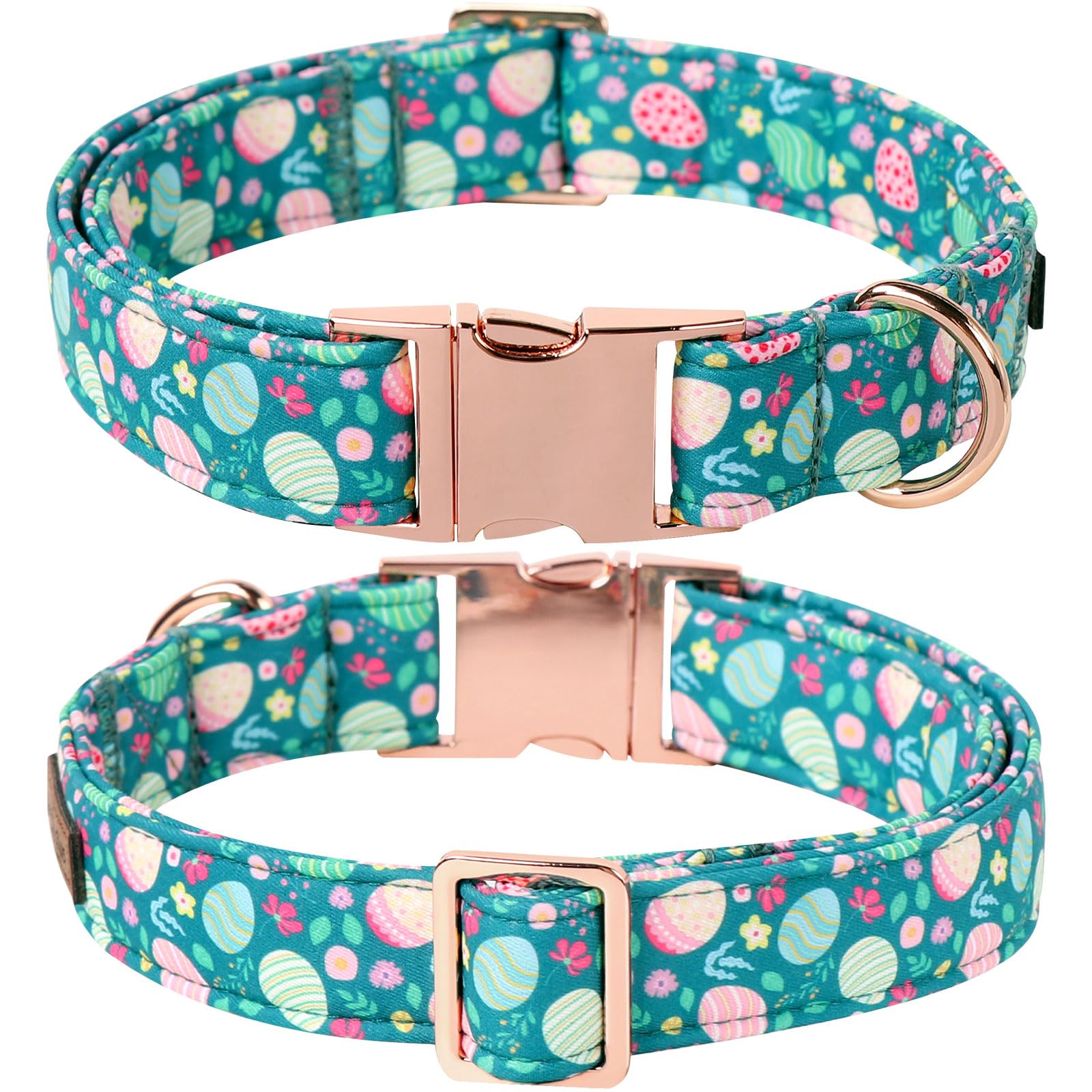Lionet Paws Easter Green Dog Collar,Eggs Dog Collar For Large Dogs, Adjustable Cotton Flower Pet Collars For Medium Large Dogs
