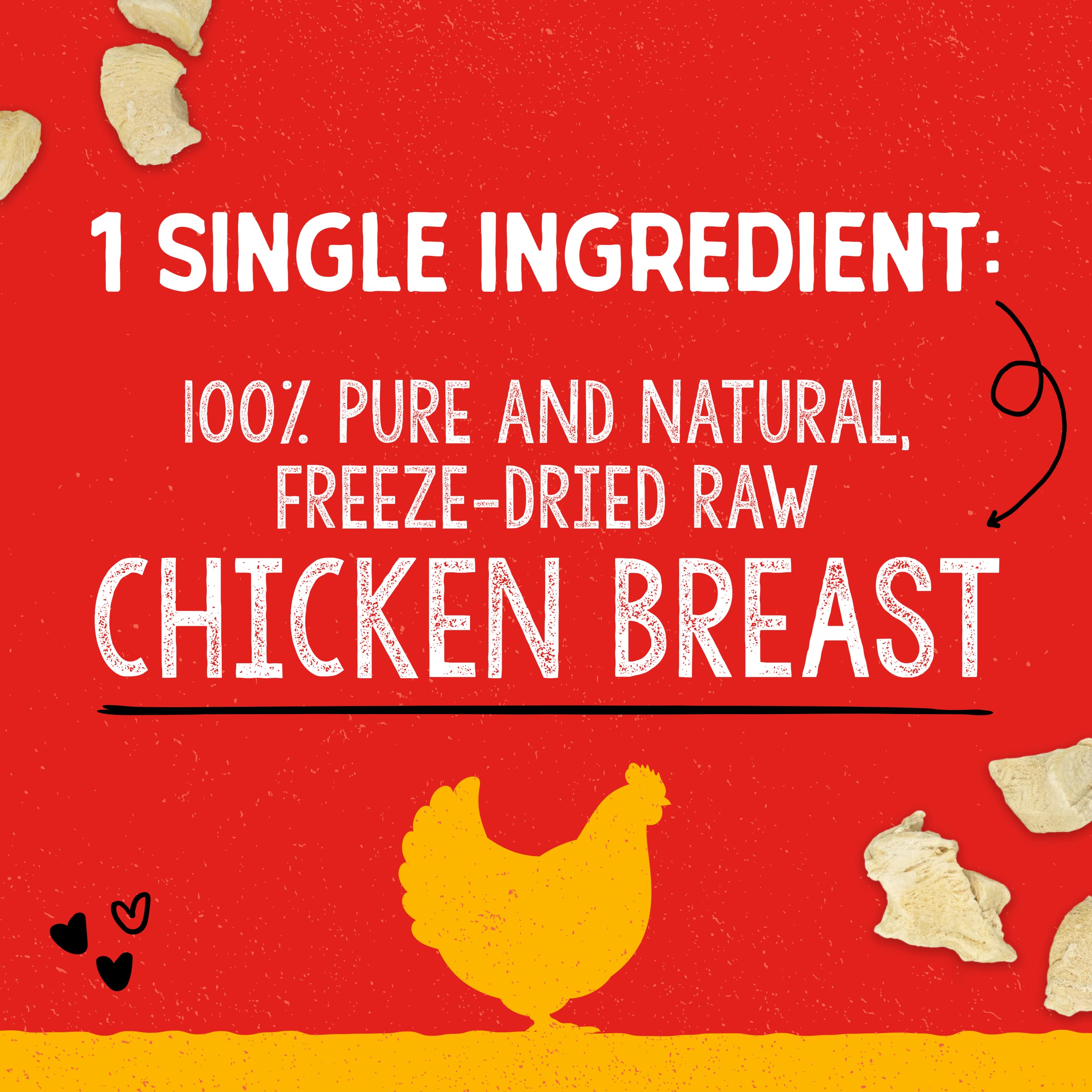 Stella & Chewys Freeze-Dried Raw Single Ingredient Chicken Breast Treats, 2.75 oz. Bag