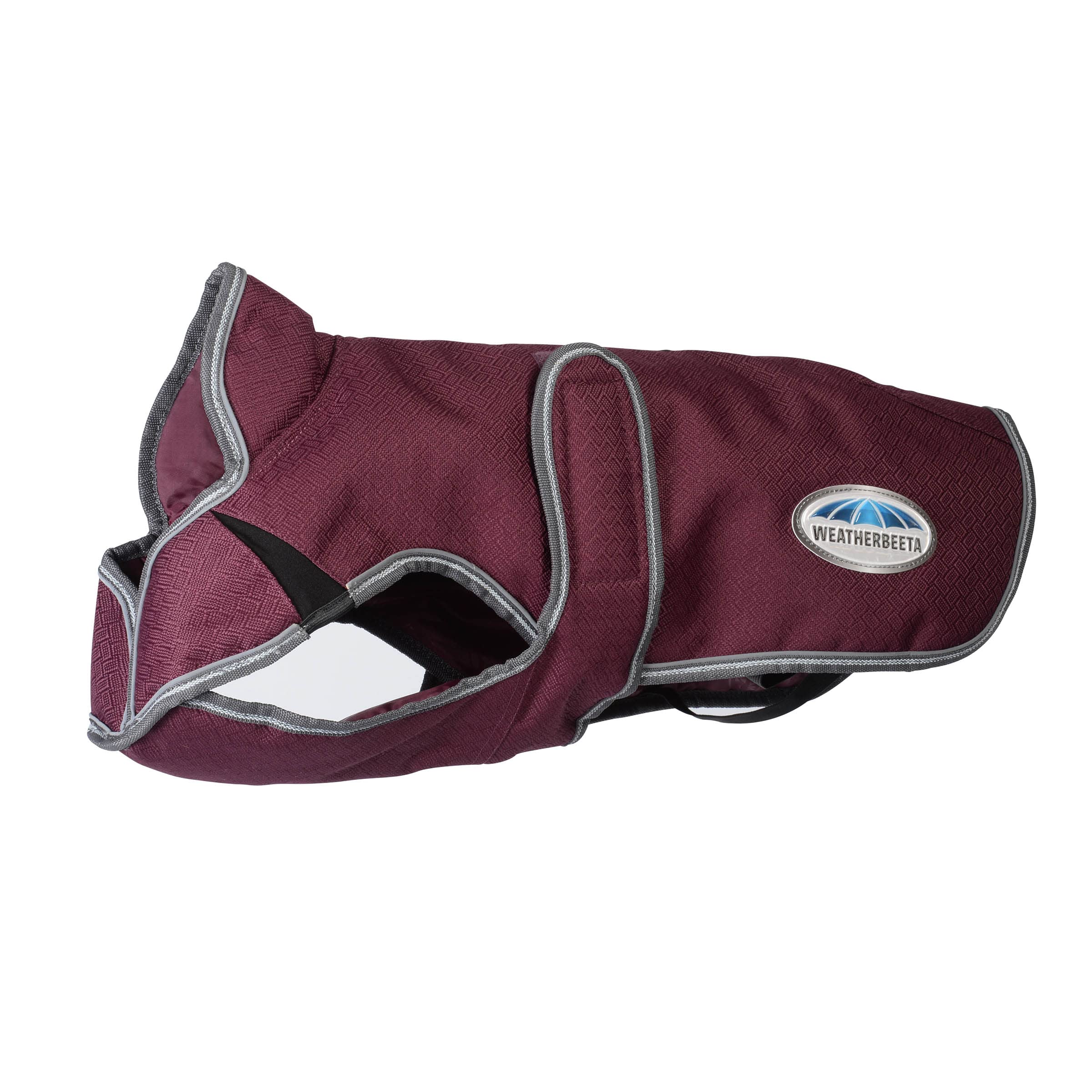Weatherbeeta Comfitec Premier Free Parka Deluxe Dog Coat Medium, Maroon/Grey/White, 24''