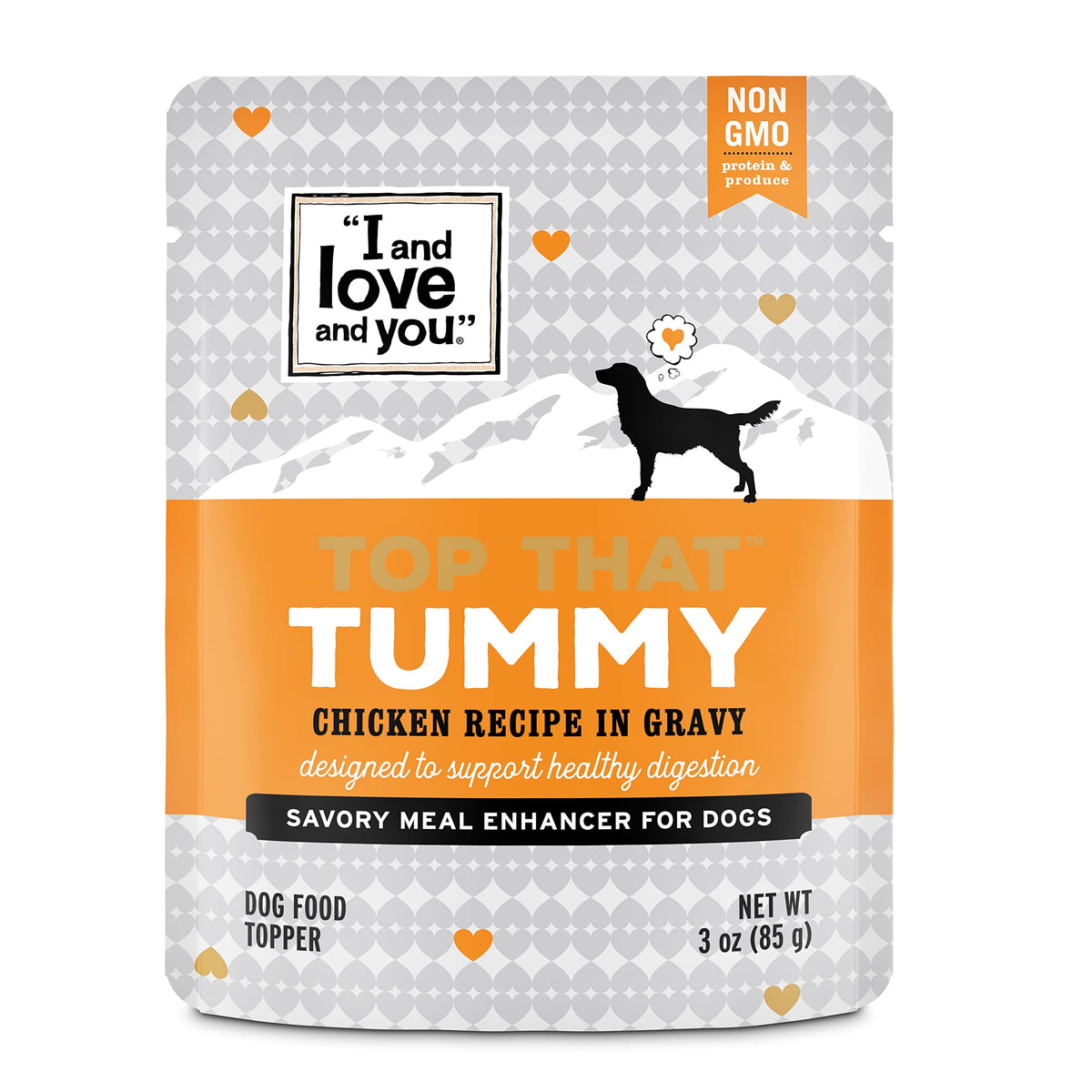 I And Love And You' Top That Tummy Wet Dog Food Pouch, Chicken Recipe In Gravy, 3 Oz (Pack Of 12)