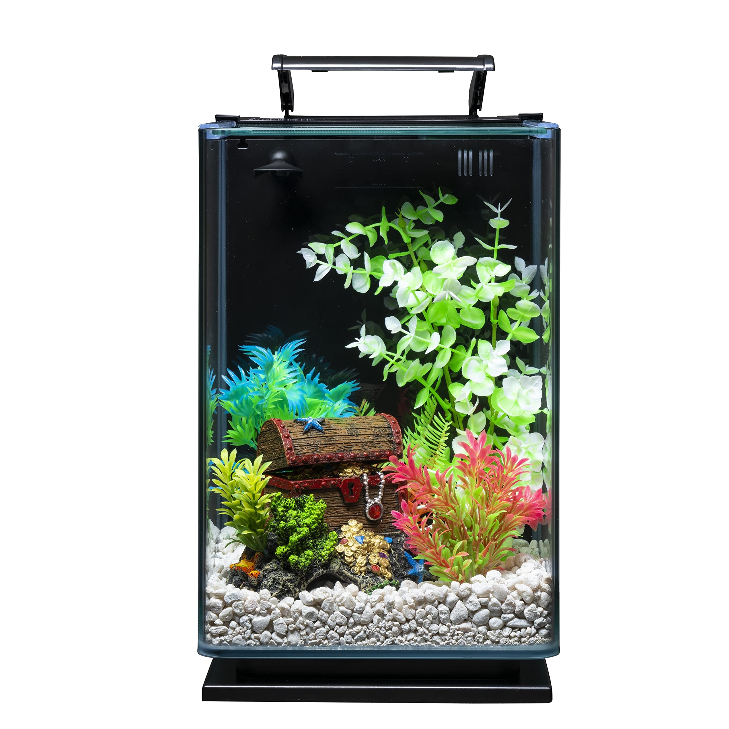 GloFish Plant Aquarium D  cor, Green and White Large, Fluorescent Under Blue LED Light
