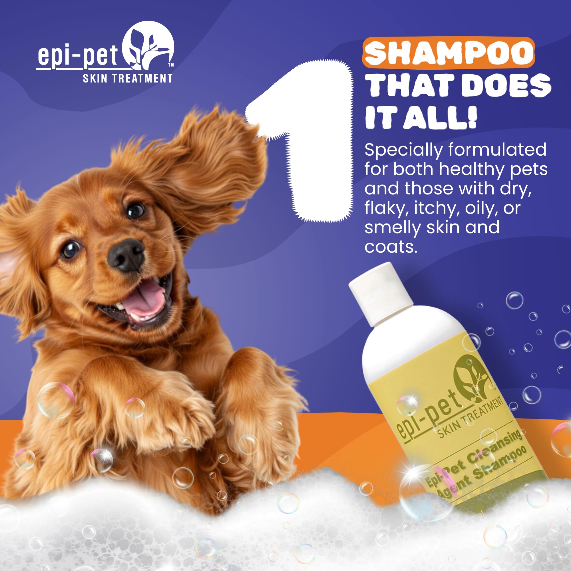 Puppy Safe 6in1 Pet Shampoo, Shampoo for Dogs with Deshedding Coat, Dry Itchy Skin, Hypoallergenic and Sensitive Skin, Scented V
