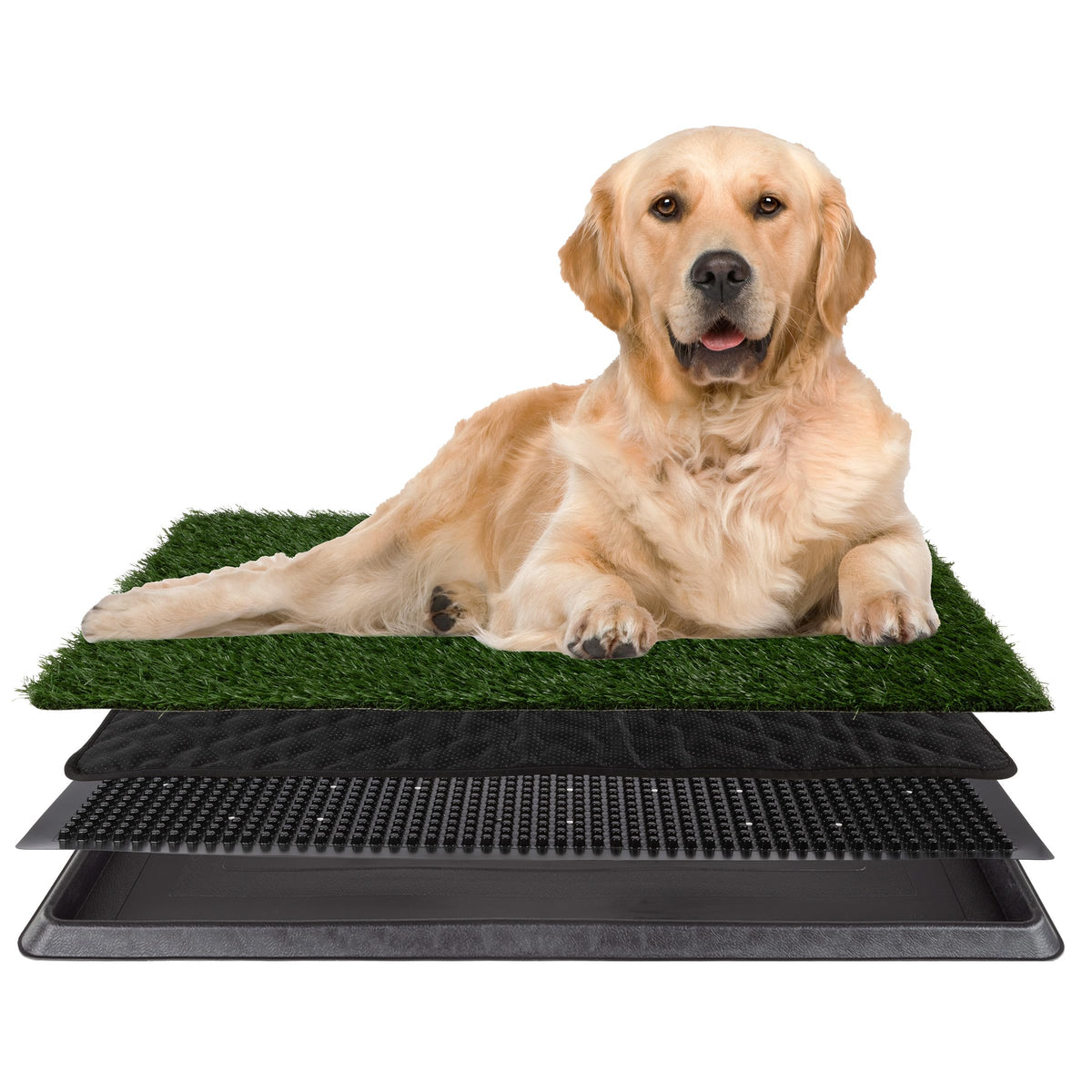 Artificial Grass Puppy Pee Pad For Dogs And Small Pets - 20X30 Reusable 4-Layer Training Potty Pad With Tray - Dog Housebreaking