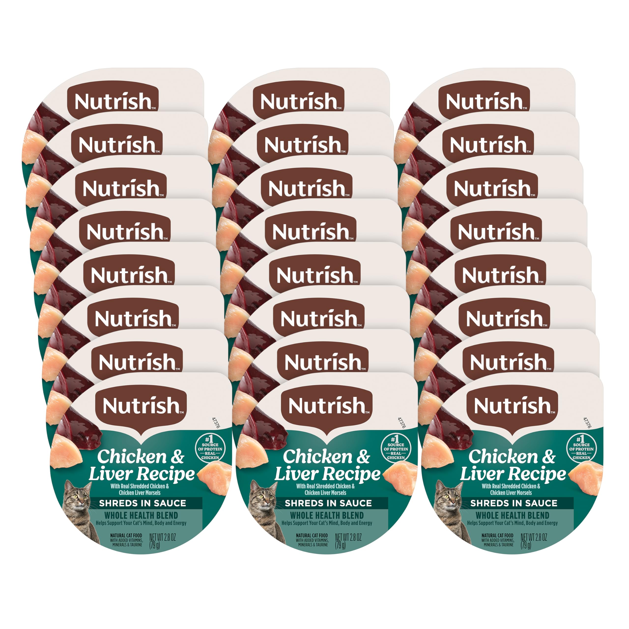 Nutrish Rachael Ray Grain Free Wet Cat Food, Chicken & Liver Recipe, 2.8 oz. Cup, 24 Count