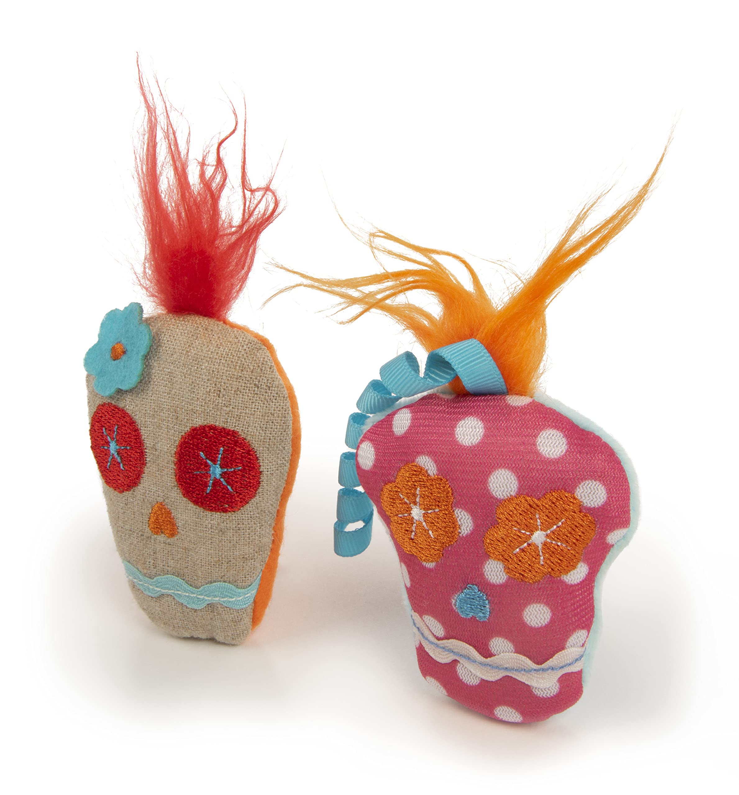 Smartykat (2 Count Skitter Skulls Cat Toys, Contains Silvervine & Catnip - Pink/Tan, 2 Count