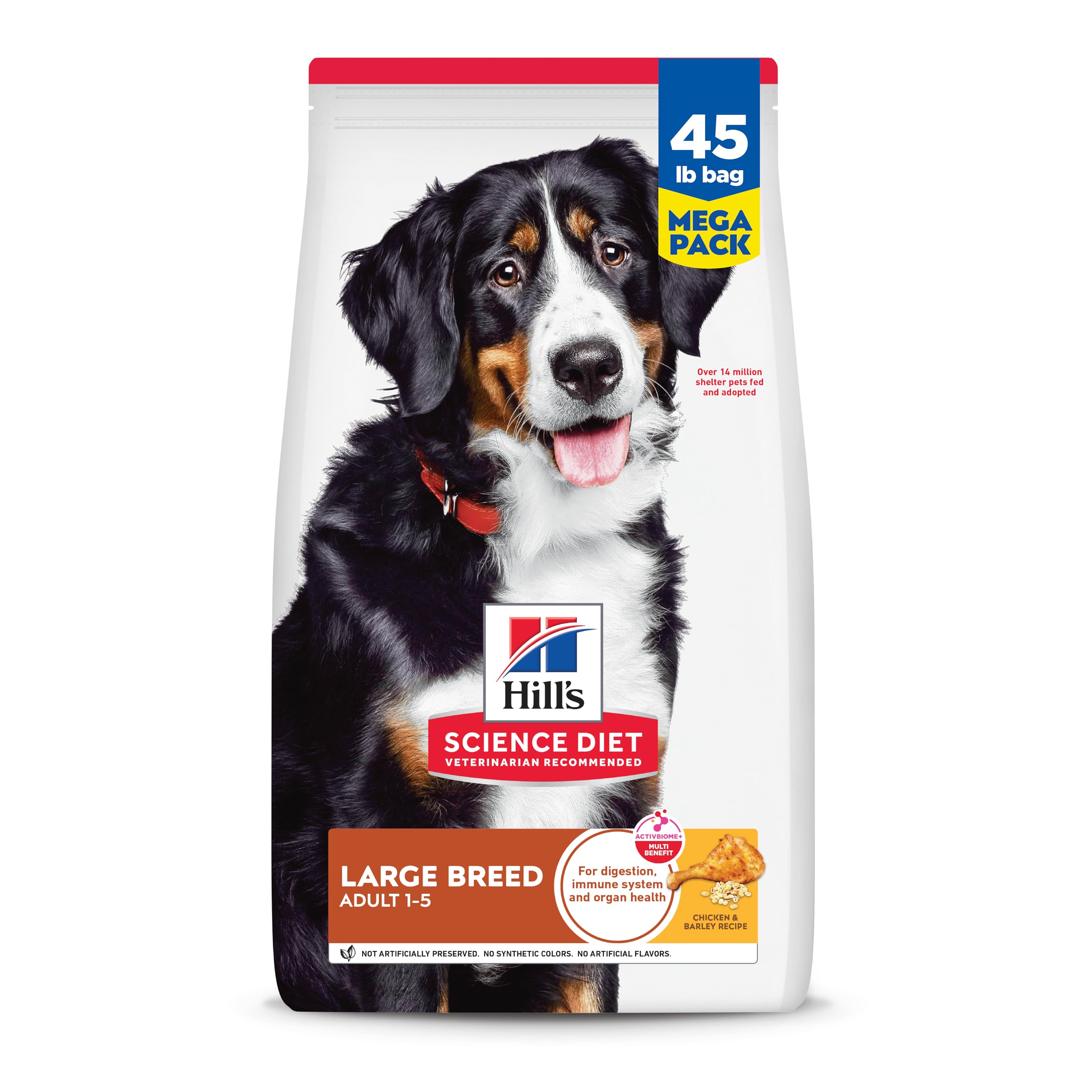 Hills Science Diet Large Breed, Adult 1-5, Large Breed Premium Nutrition, Dry Dog Food, Chicken & Barley, 45 lb Bag