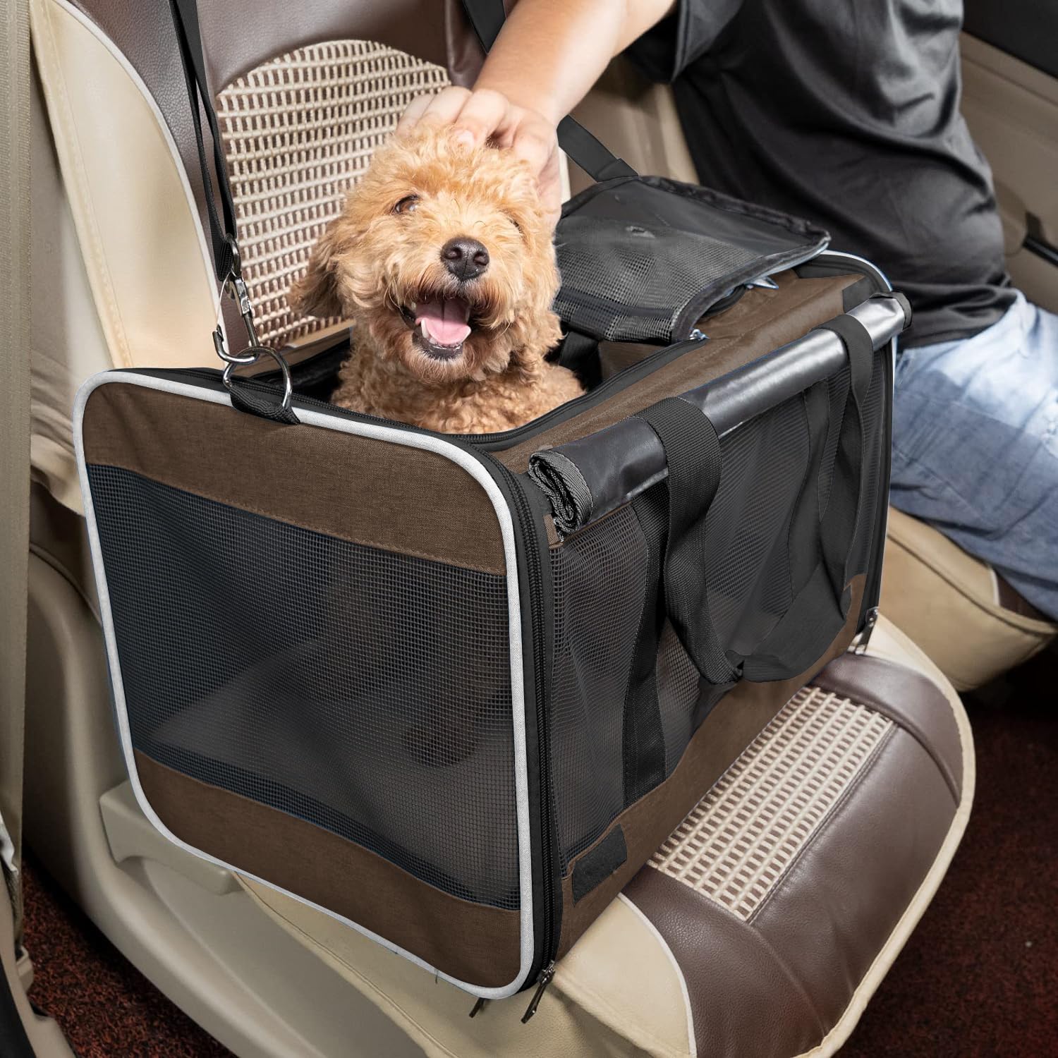 Gapzer Pet Carrier For Large Cat Soft-Sided Animal Traveling Bag For Medium Cat Up To 20Lbs / Washable Small Dog Puppy 10 Lbs Cr