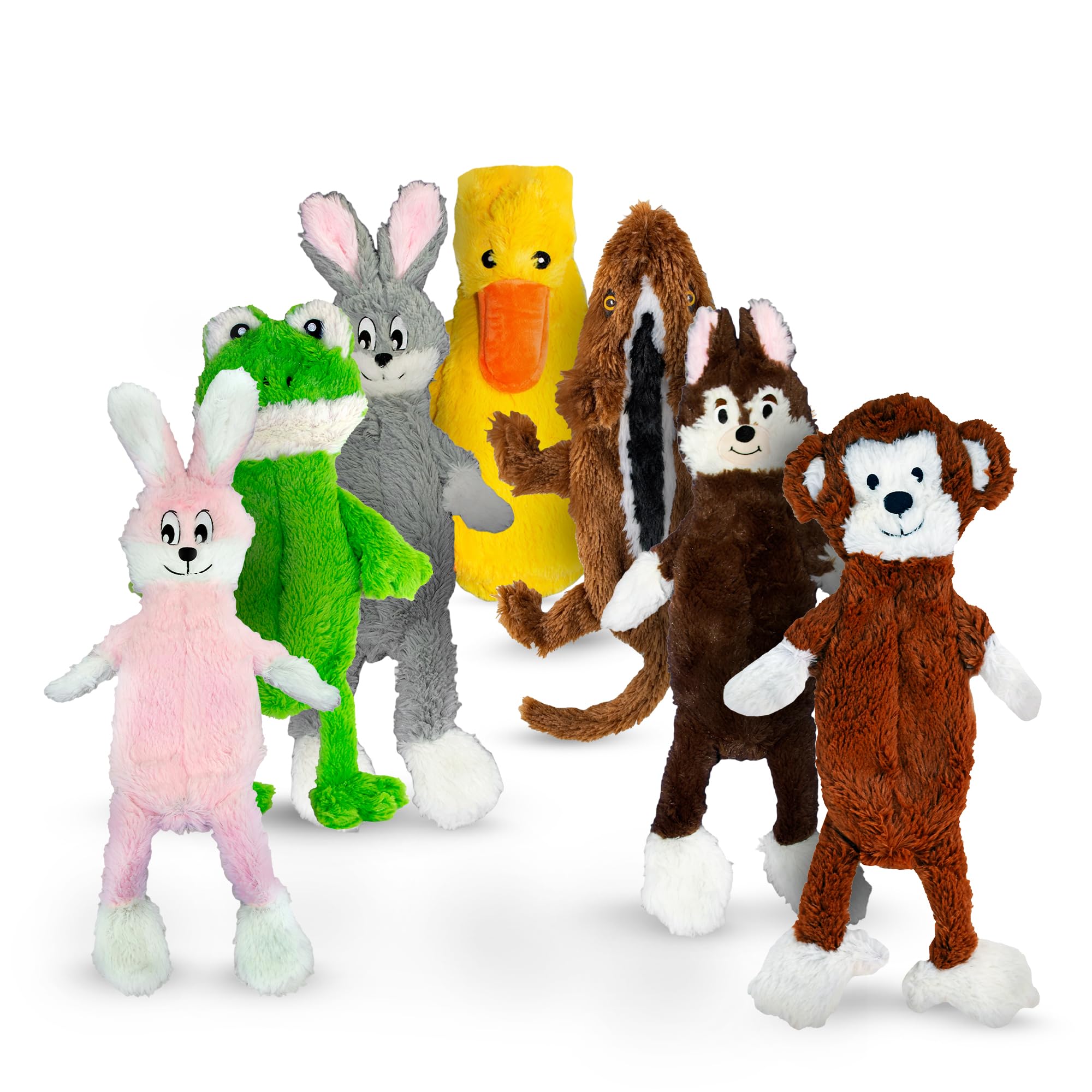 Fga Marketplace Pack Of 7 Flat No Stuffing No Squeak Plush Dog Toys, Funny Style Will Entertain Your Dog For Hours, Recommended For Small And Medium Dog 21 Inch Long