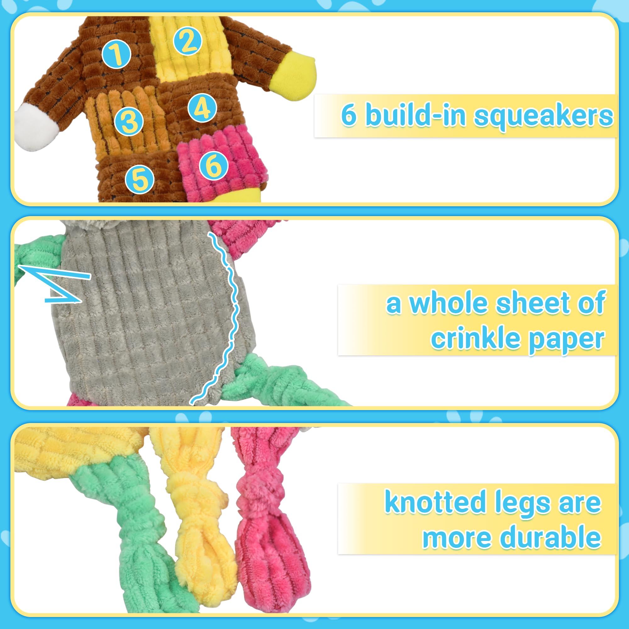 Lechong 5Pcs Squeaky And Crinkle Dog Toys For Large, Medium, And Small Dogs - Puppy Toys To Keep Them Busy - Great Value Bundle