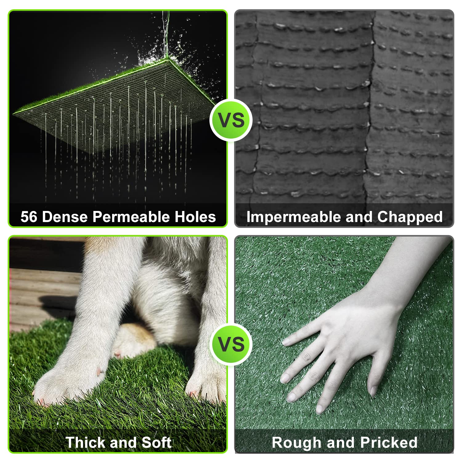 Hompet Dog Toilet Indoor Puppy Training Pad, Removable Dog Potty For Easier Clean Up,Dog Grass Pad With Tray Pet Training Grass