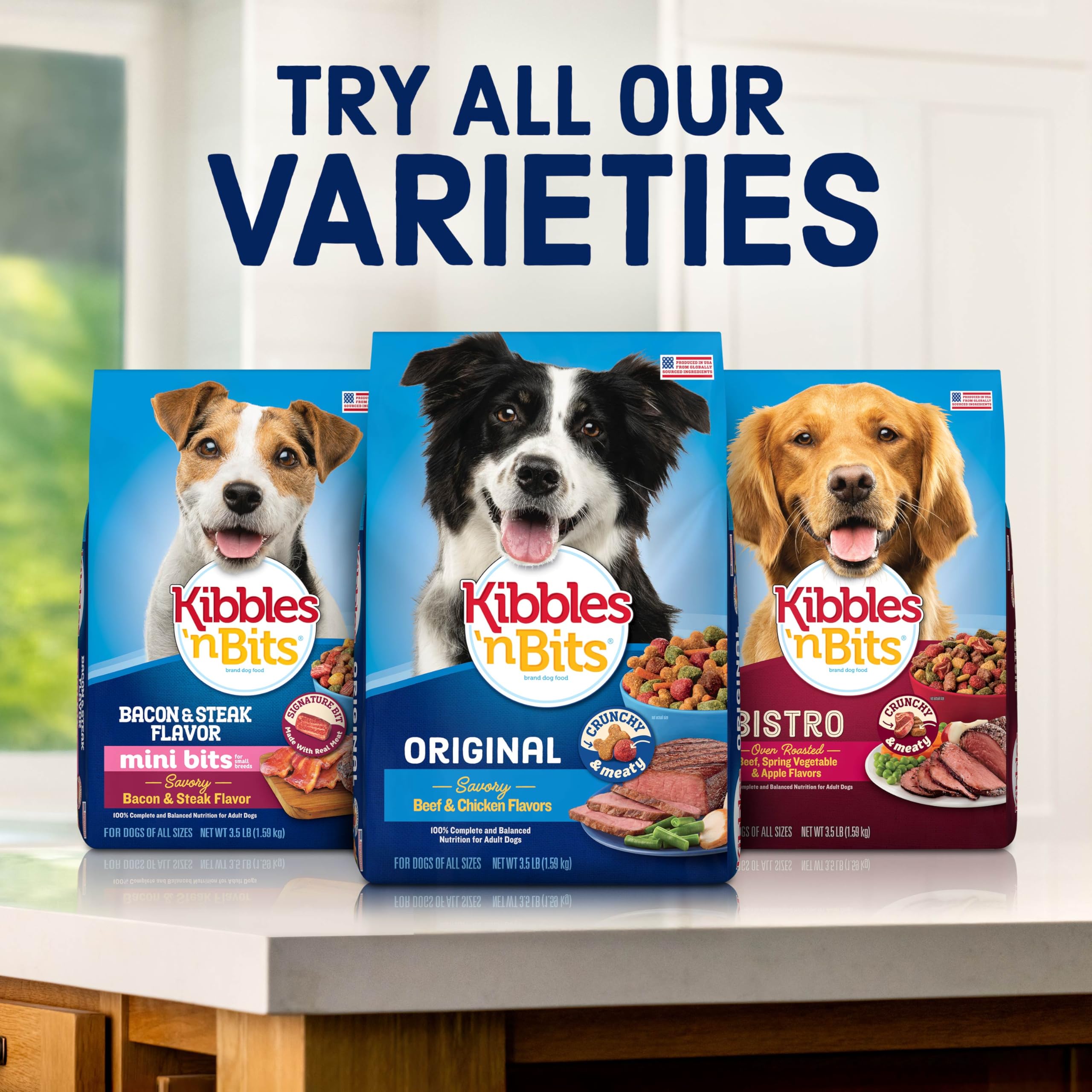Kibbles N Bits Bistro Oven Roasted Beef Flavor Dry Dog Food, 3.5 Lb (Pack Of 4)