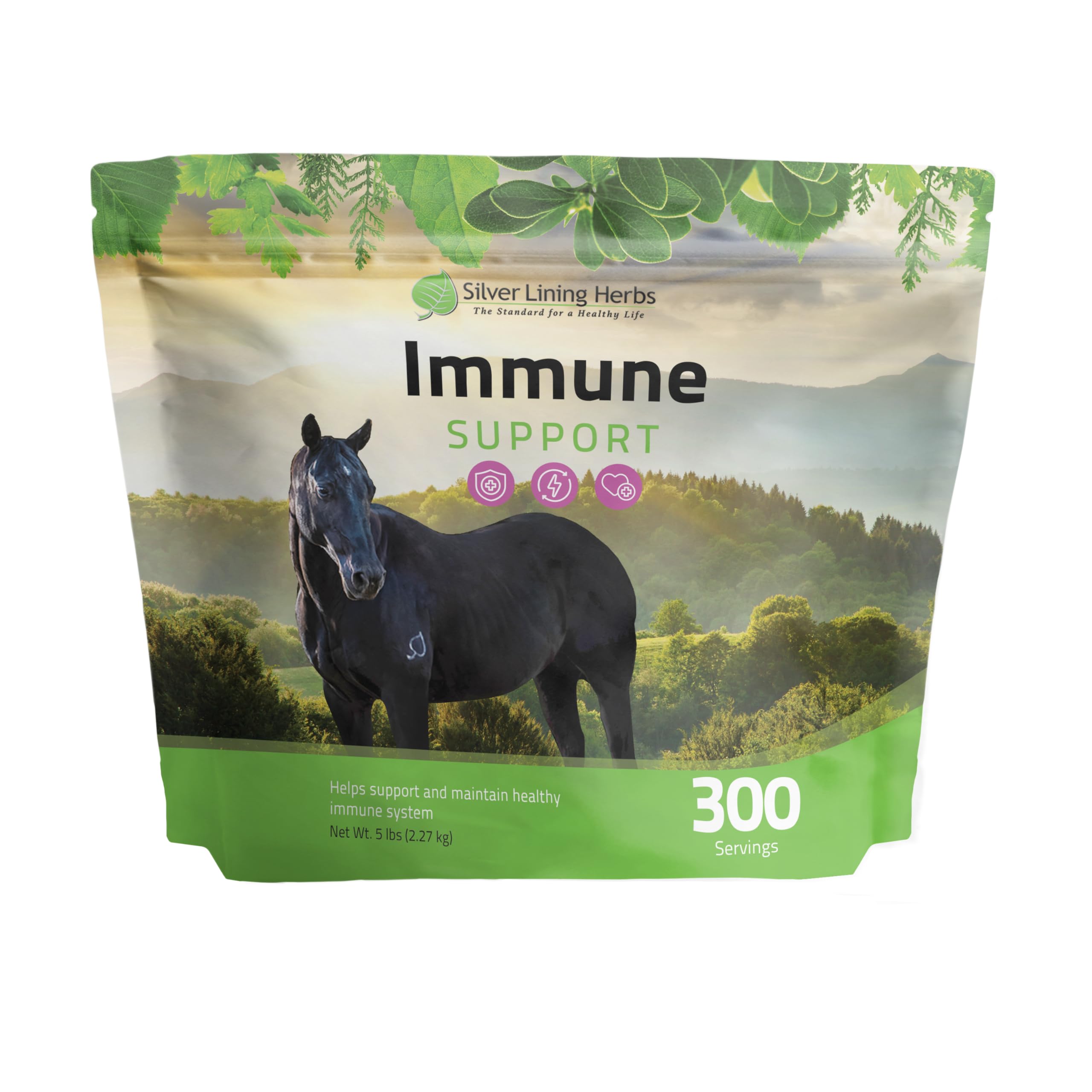 Silver Lining Herbs Equine Immune Support - Natural Herbal Aid to Boost Horse Immune System, Stamina, & Endurance - Health Suppo