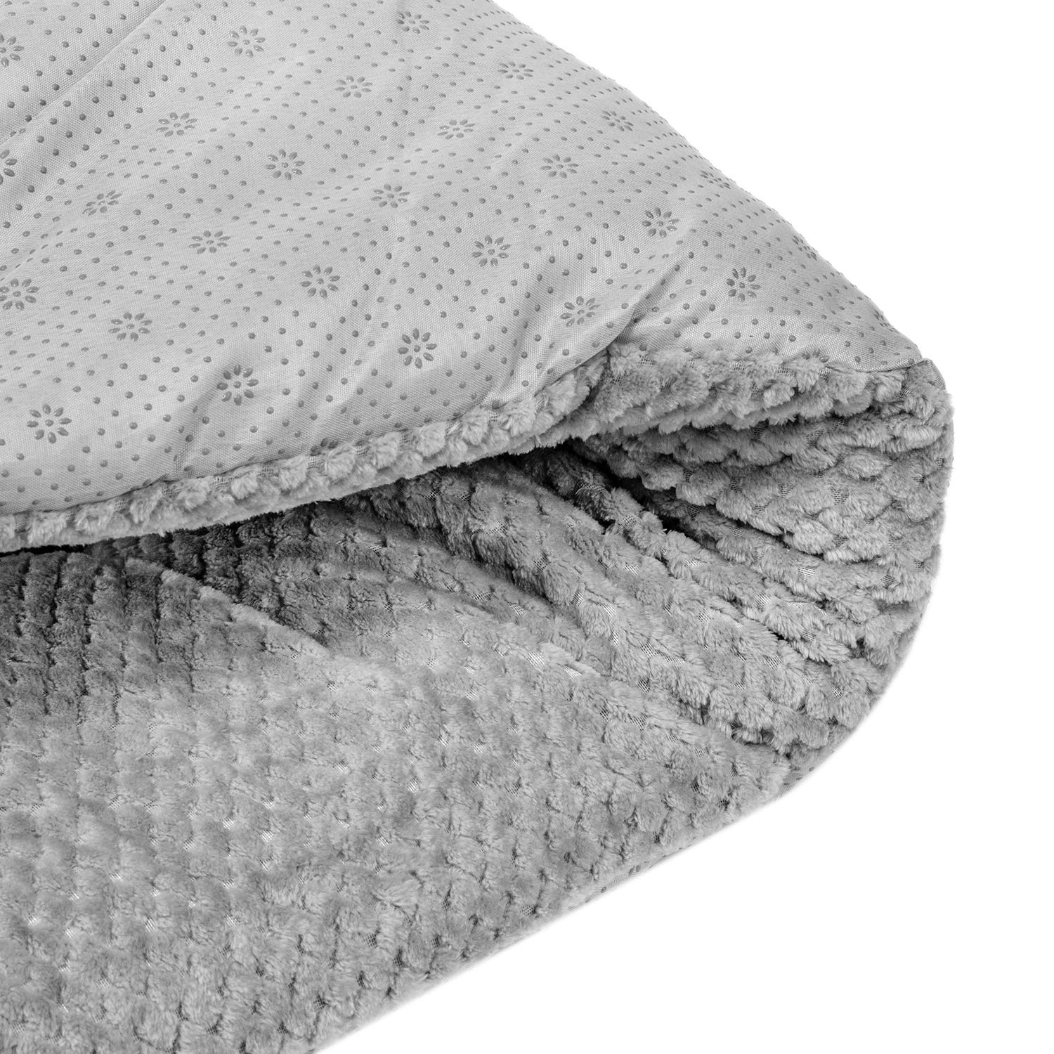 Wonder Miracle Fuzzy Deluxe Pet Beds, Super Plush Dog Or Cat Beds Ideal For Dog Crates, Machine Wash & Dryer Friendly (23' X 35', L-Pearl Grey)