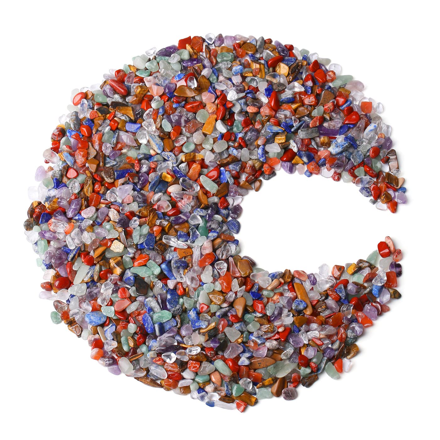 ZHIYUXI Chakra Crystal Vase Filler Crystal Chips Stone for Decoration Succulent Plants Vase Fish Tank Gravel Crushed Crystals Ch