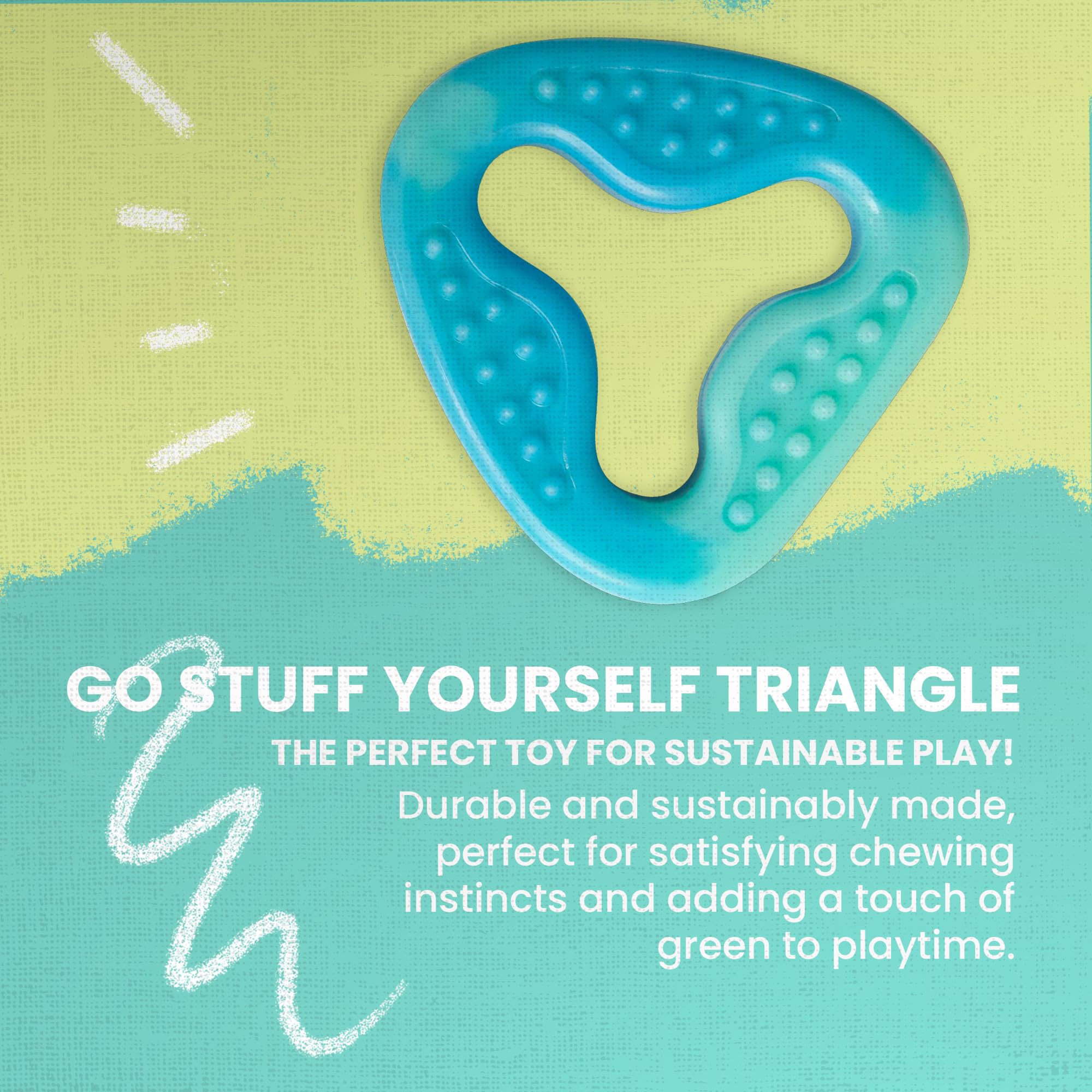Snugarooz Go Stuff Yourself Triangle Toy - Eco-Conscious , Treat-Dispensing TPR Design - Durable, Interactive Fun for Chewing, T
