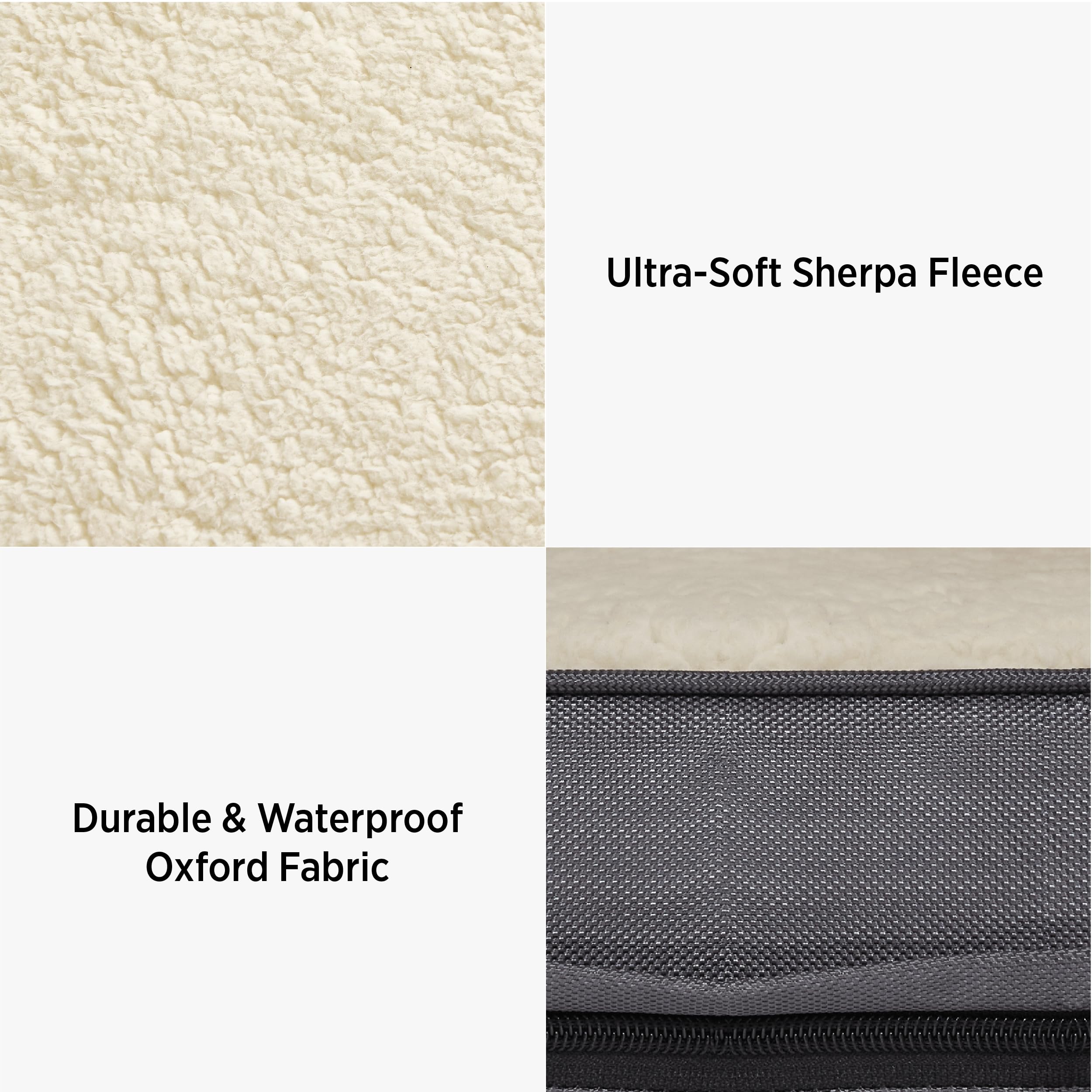 Lesure Dog Bed Cover Extra Large Washable Replacement Cover For Orthopedic Pet Mat 44X32X3 Inches, Grey