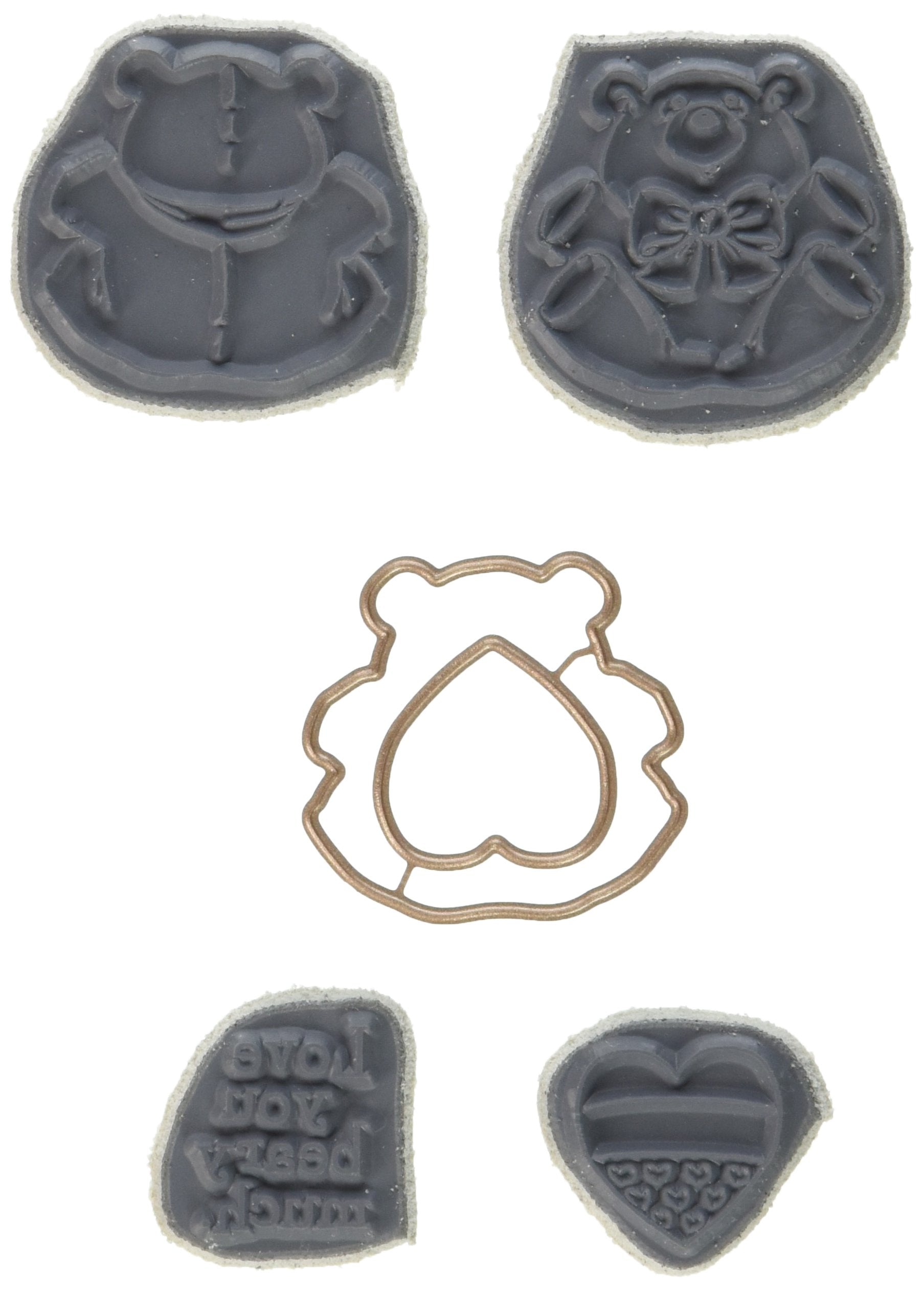 Art Impressions 4736 Mini Spinners Stamp & Die Set, 7' X 4', Bear, Grey