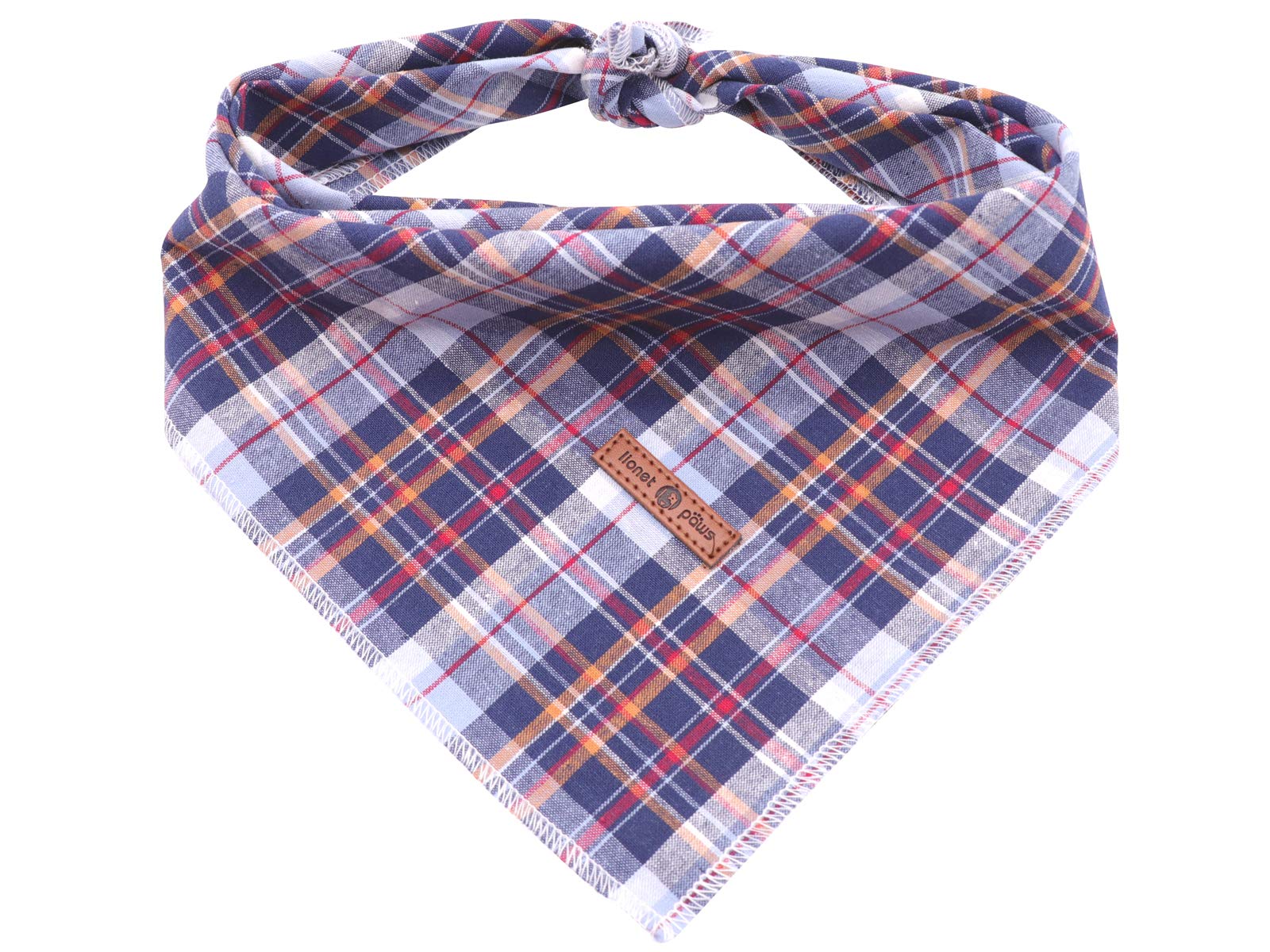 Lionet Paws Dog Bandana Washable Cotton Handkerchief Scarf Triangle Bandana for Small Medium Large Dogs DarkBlue