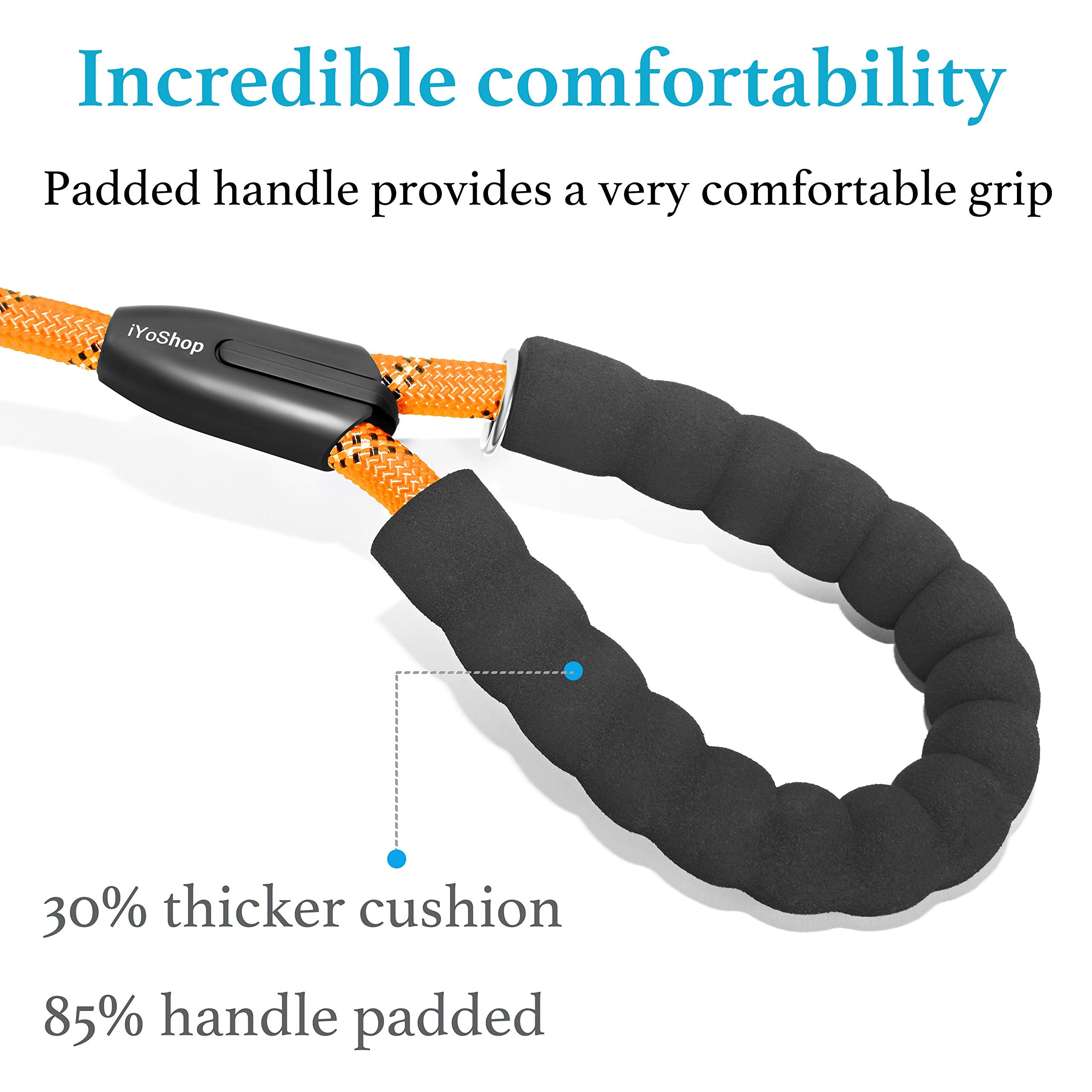 Iyoshop Dual Dog Leash, Double Dog Leash, 360 Swivel No Tangle Walking Leash, Shock Absorbing Bungee For Two Dogs, Orange, Large (25-150 Lbs)