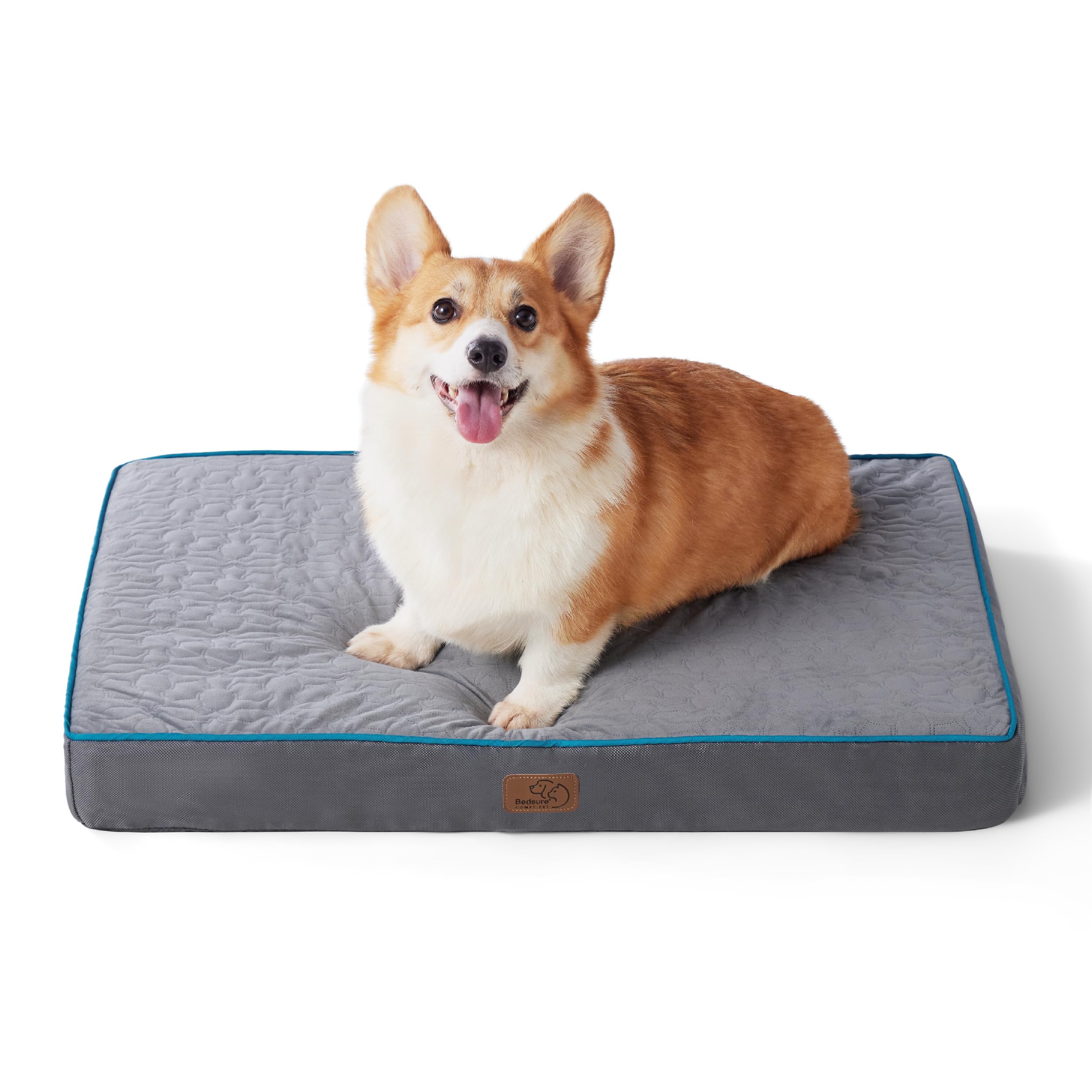 Bedsure Orthopedic Dog Bed For Medium Dogs - Memory Foam Pet Mattress, 2-Layer Thick Pet Mat With Removable Washable Cover And W