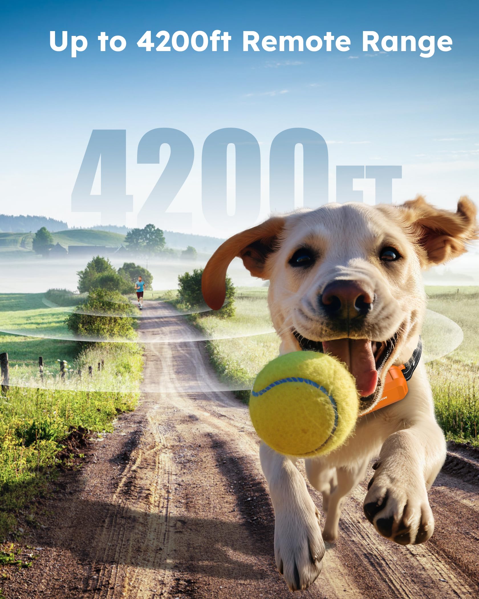 Jugbow Dog Training Collar - 4200Ft Dog Training Collar With Remote, Ipx7 Waterproof Electric Collar With 4 Training Modes, Secu