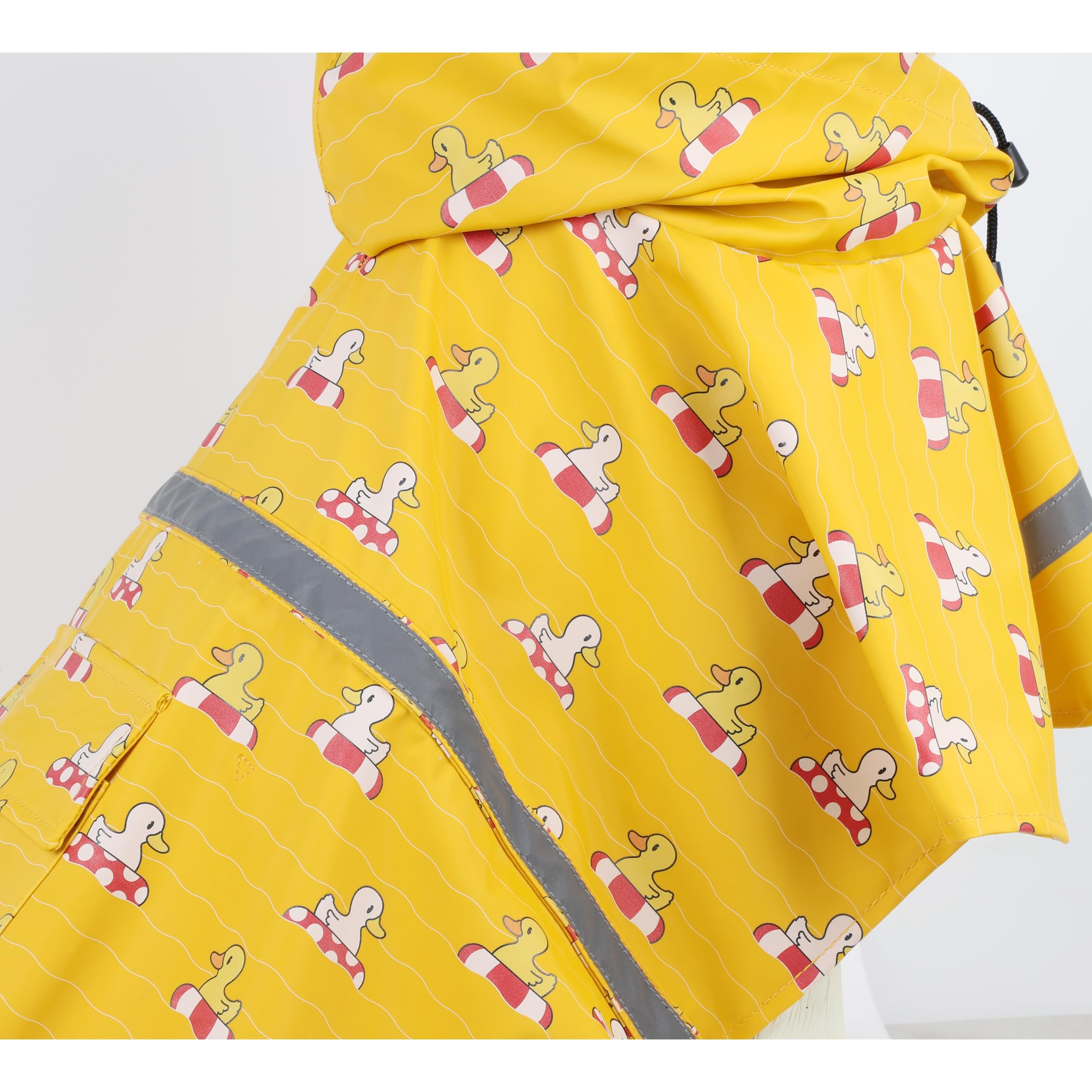 Hapee Dog Raincoats For Large Dogs With Reflective Strip Hoodie,Rain Poncho Jacket For Dogs (E5-Yellow River, L (Back Length 20'