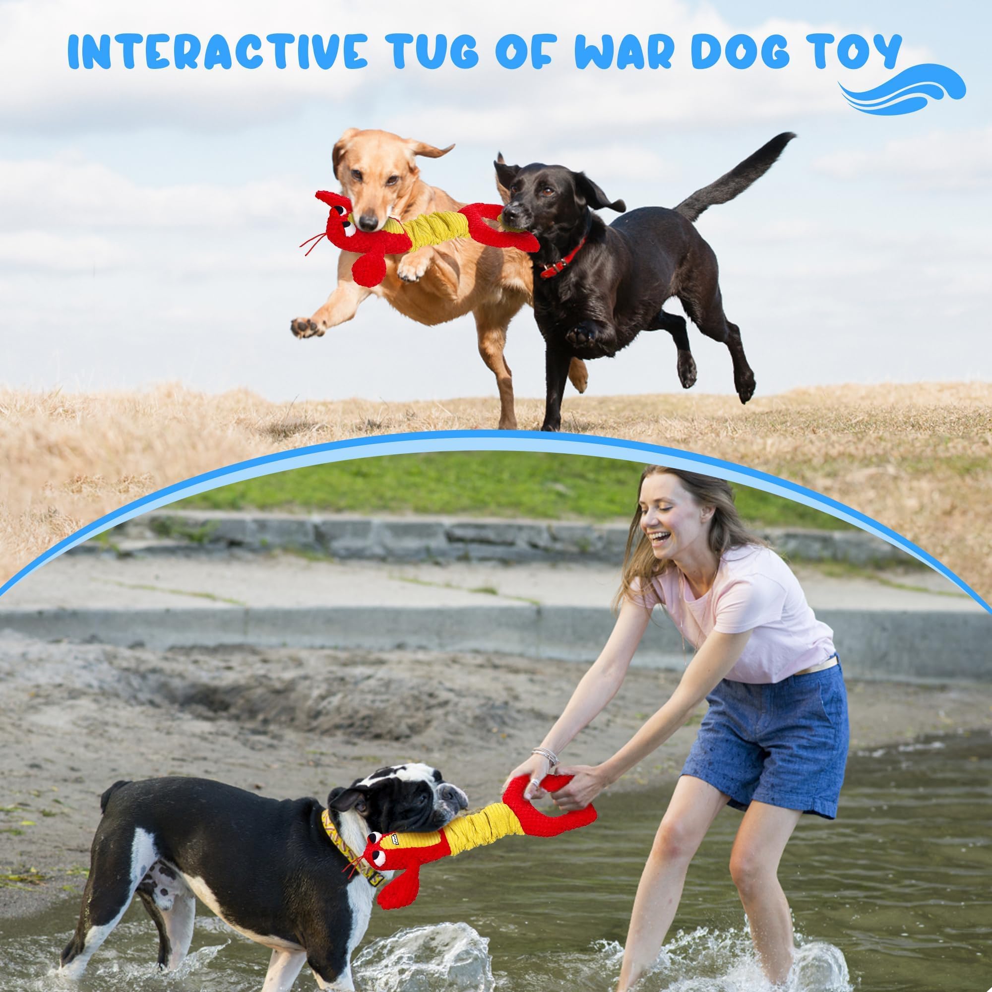 Iokheira Dog Toys For Aggressive Chewers-Dog Toys For Large Dogs, Tough Durable Indestructible Dog Toys, Big Dog Chew Toys And L