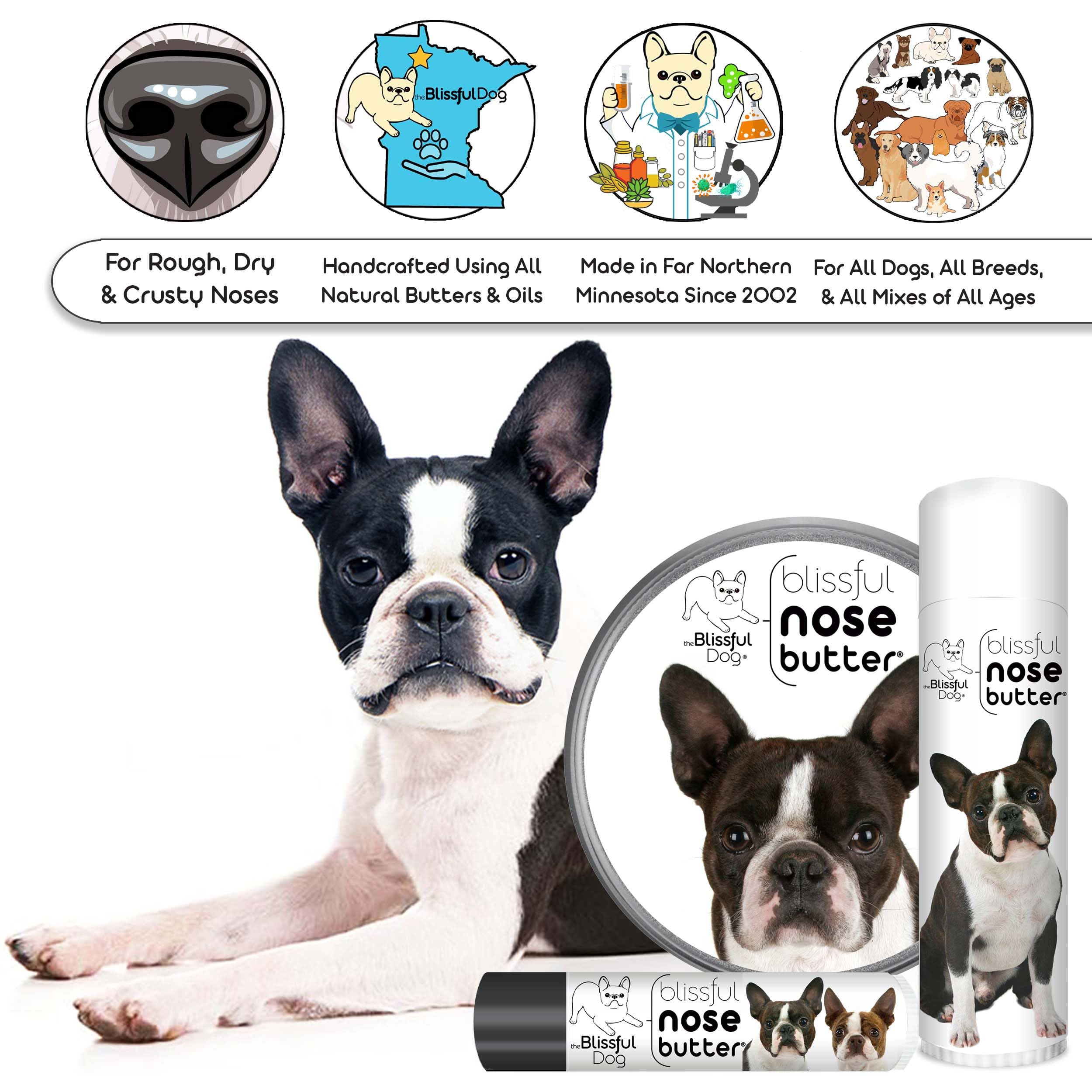 The Blissful Dog Boston Terrier Unscented Nose Butter