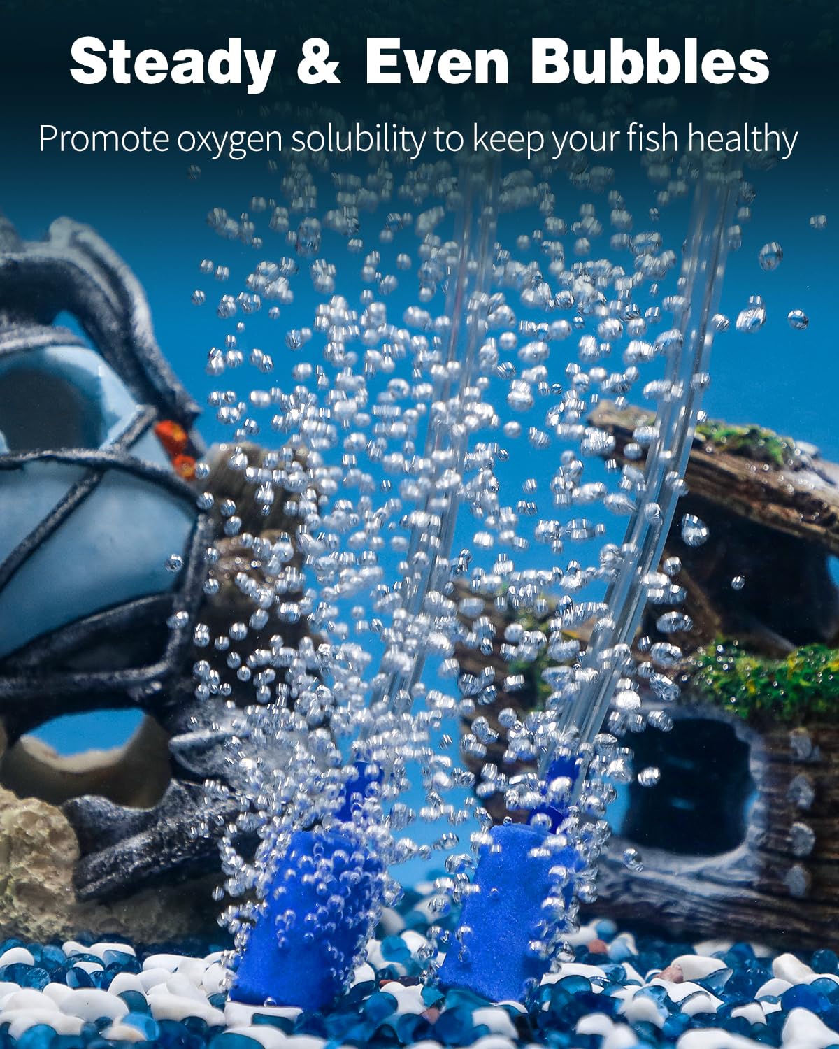 Pawfly Aquarium Air Stone 1 Inch Cylinder, Fish Tank Air Bubble Diffuser Airstone For Nano Air Pumps Small Buckets And Fish Tanks, 12 Pack