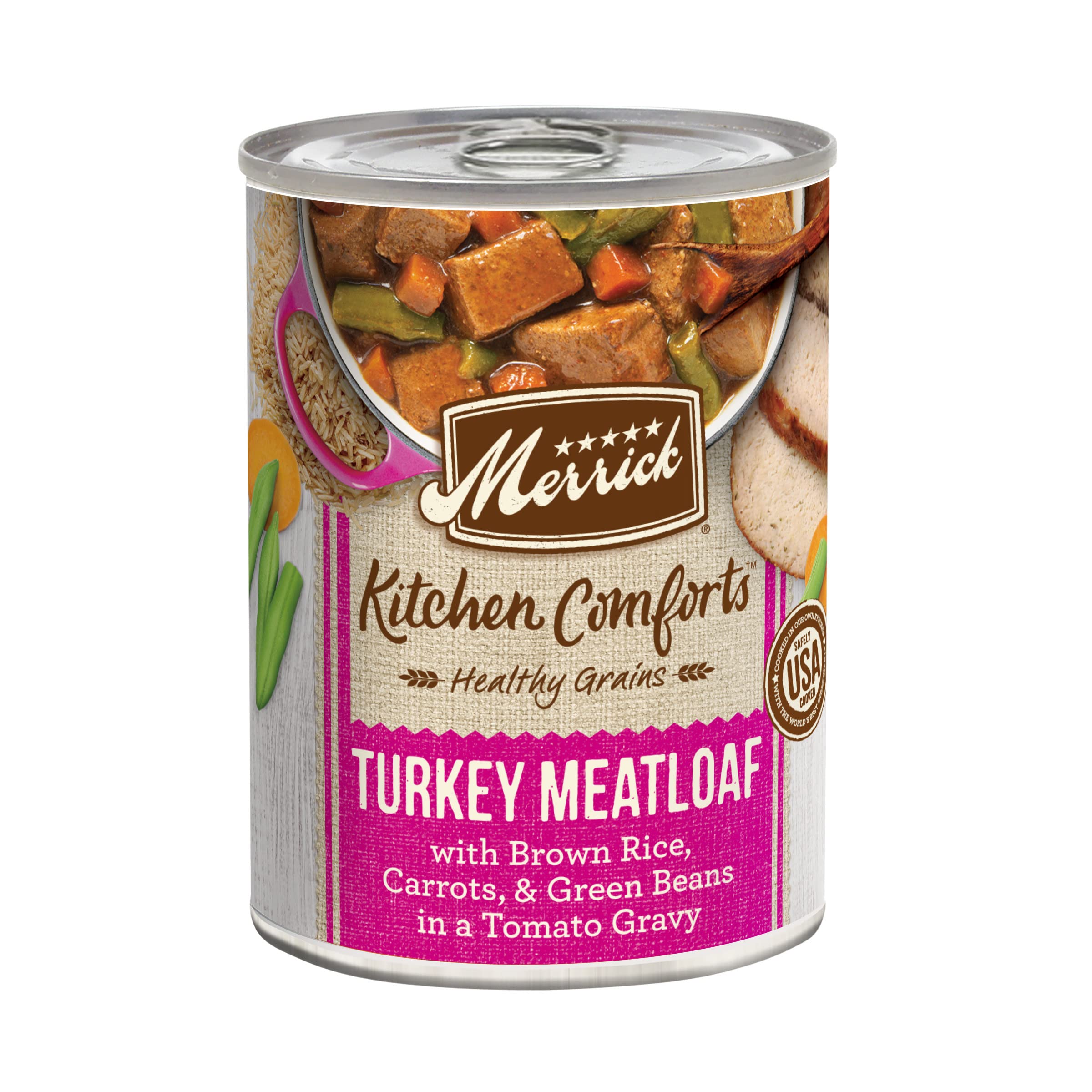 Merrick Kitchen Comforts Healthy And Natural Canned Adult Dog Food, Turkey Meatloaf With Brown Rice And Gravy - (Pack of 12) 12.