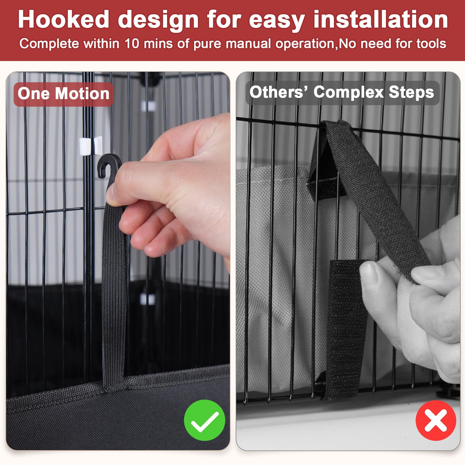 Tresbro Guinea Pig Playpen with 14 Panels & Divided Room, Triple Fixing Measures Small Animal Cage with Waterproof PVC Liner & O