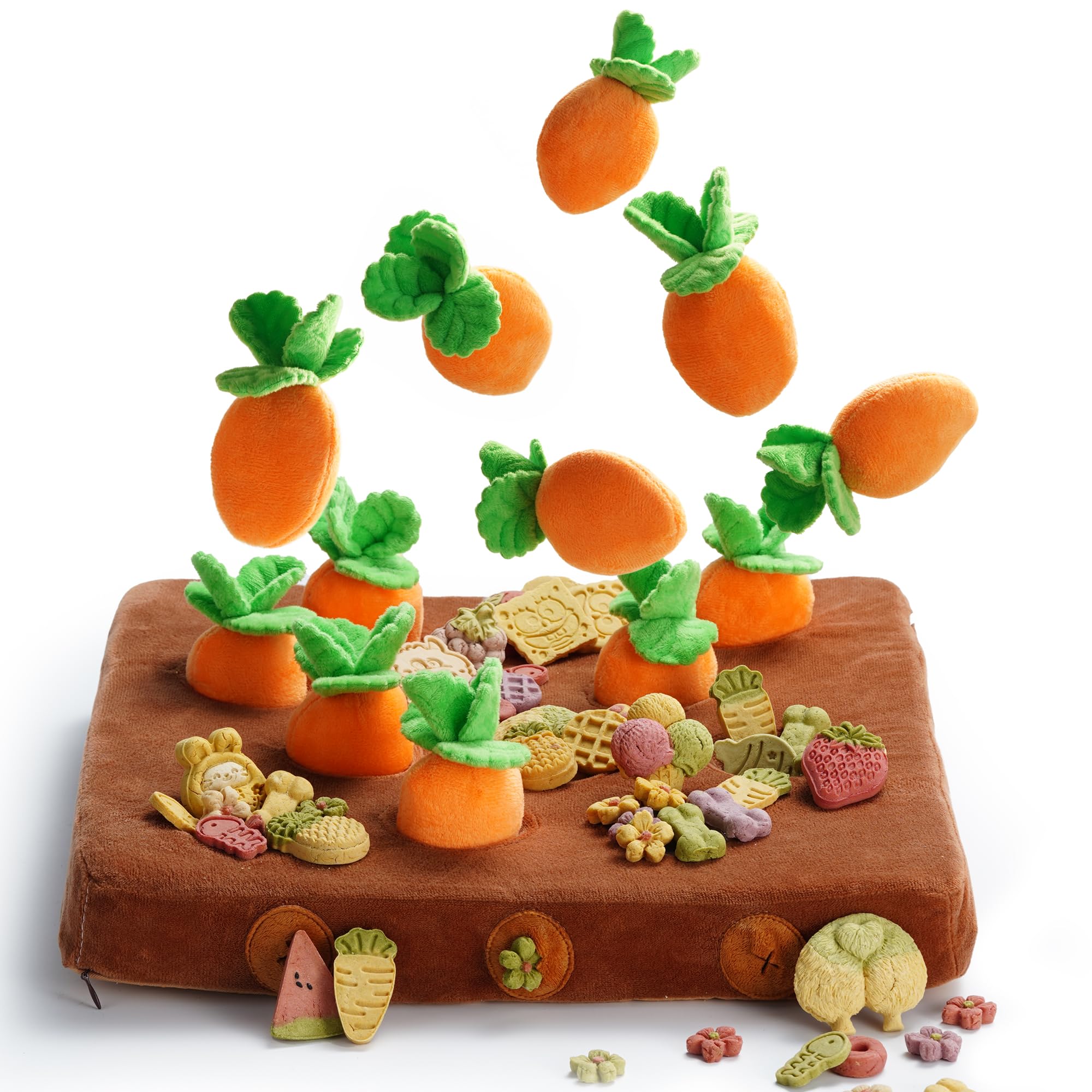 Nocciola 12 Pcs Easter Dog Toys, Carrot Bunny Dog Enrichment Puzzle Squeaky Toys For Hide And Seek, Small And Medium Dogs