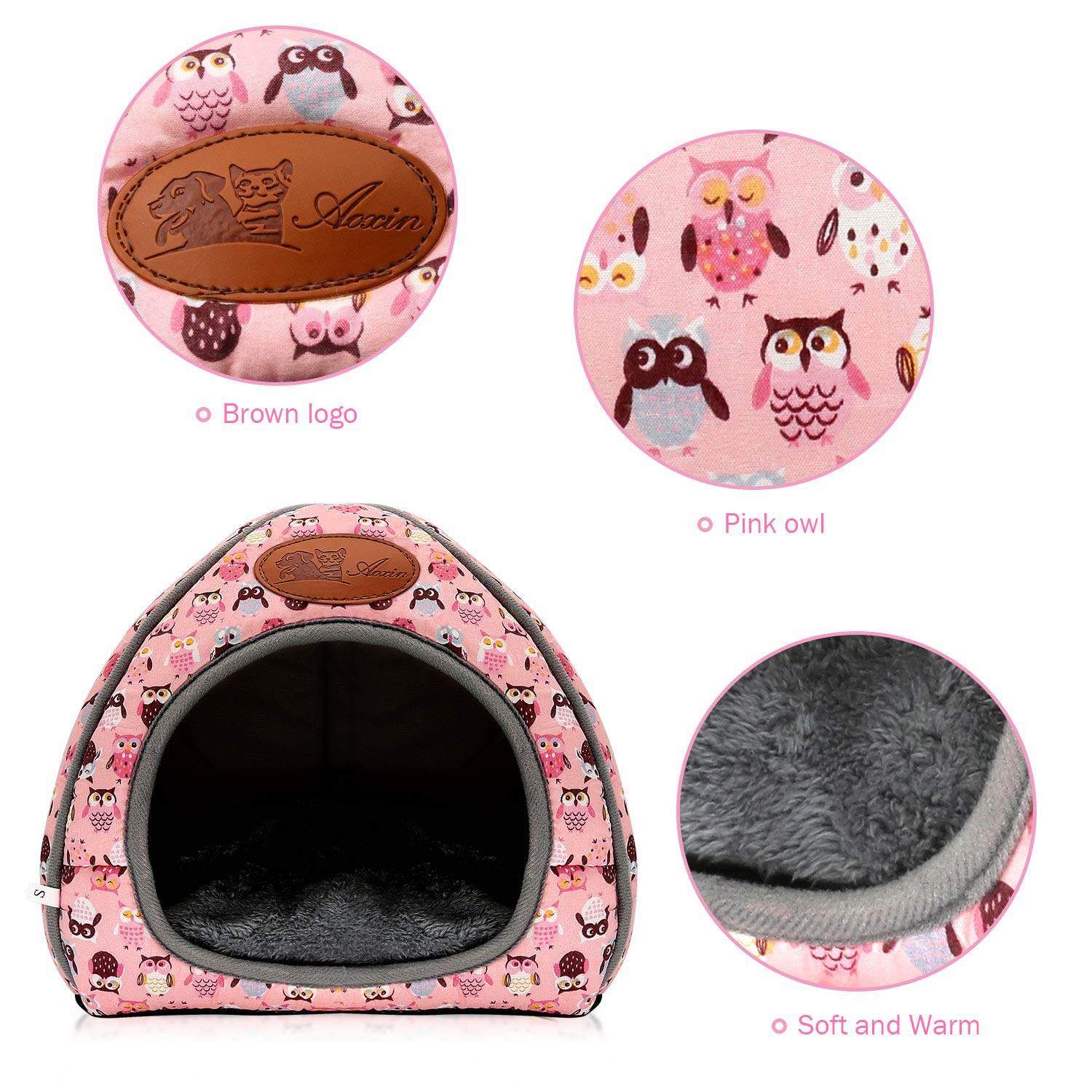 Bwogue Guinea Pig House Bed Cozy Hamster Cave Large Hideout For Dwarf Rabbits Hedgehog Bearded Dragon Winter Nest Hamster Cage A