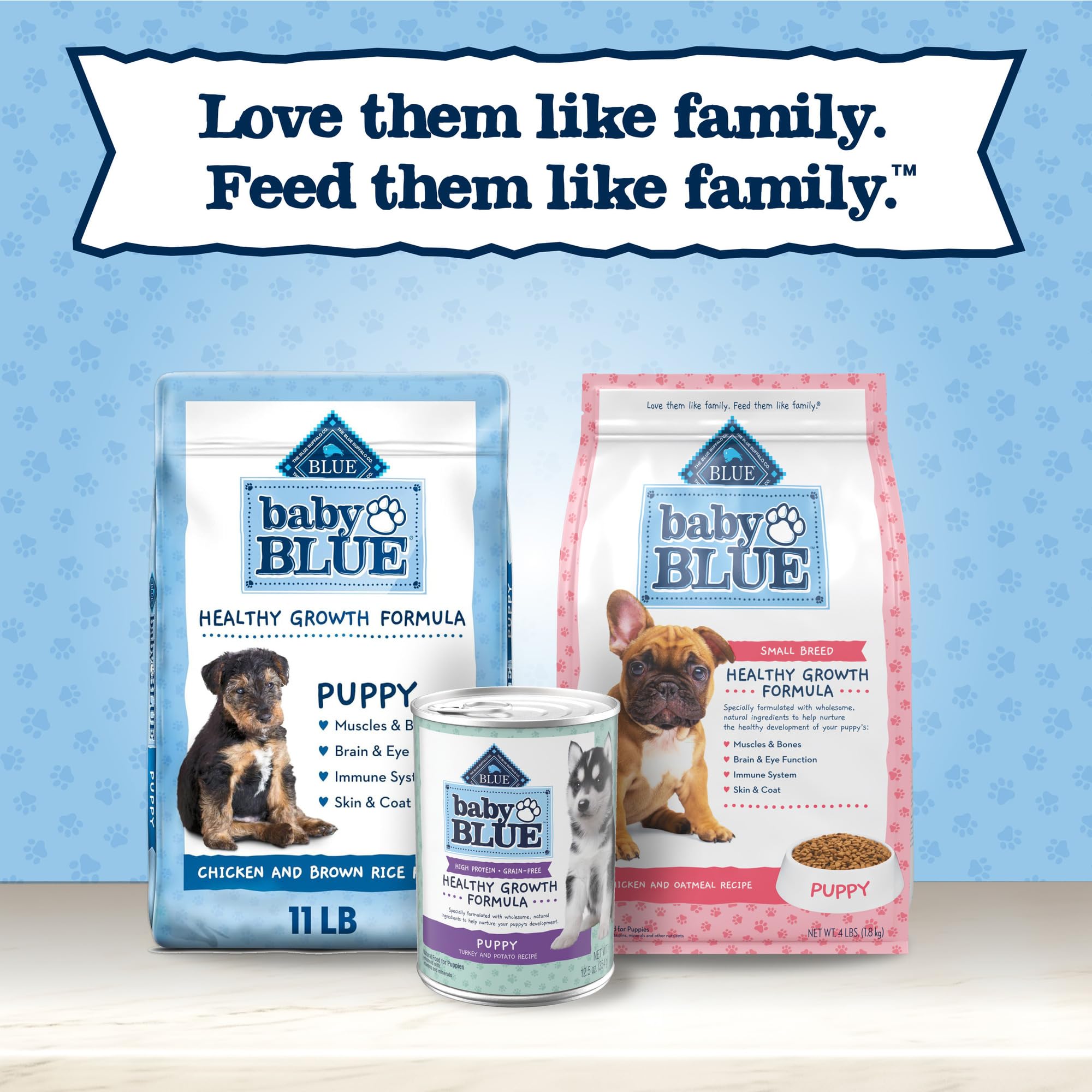 Blue Buffalo Baby BLUE Natural Wet Food for Puppies, Healthy Growth Formula with DHA, Turkey & Vegetable Recipe, 12.5-oz. Cans,